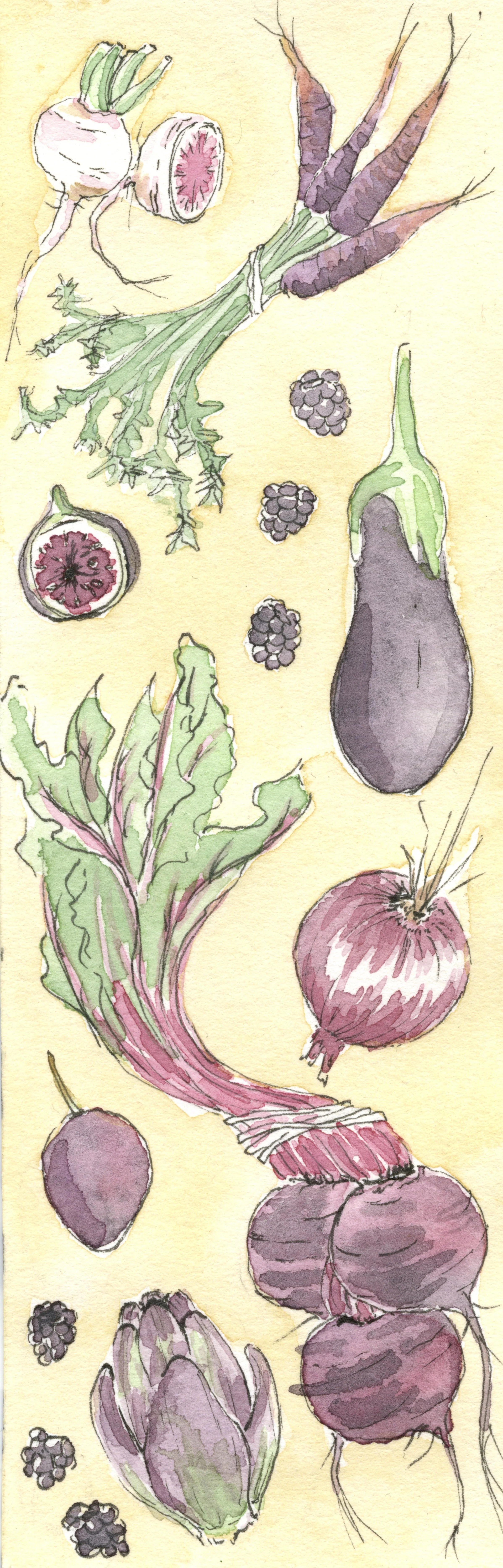  "Beet bookmark"  
 
2019, watercolor.