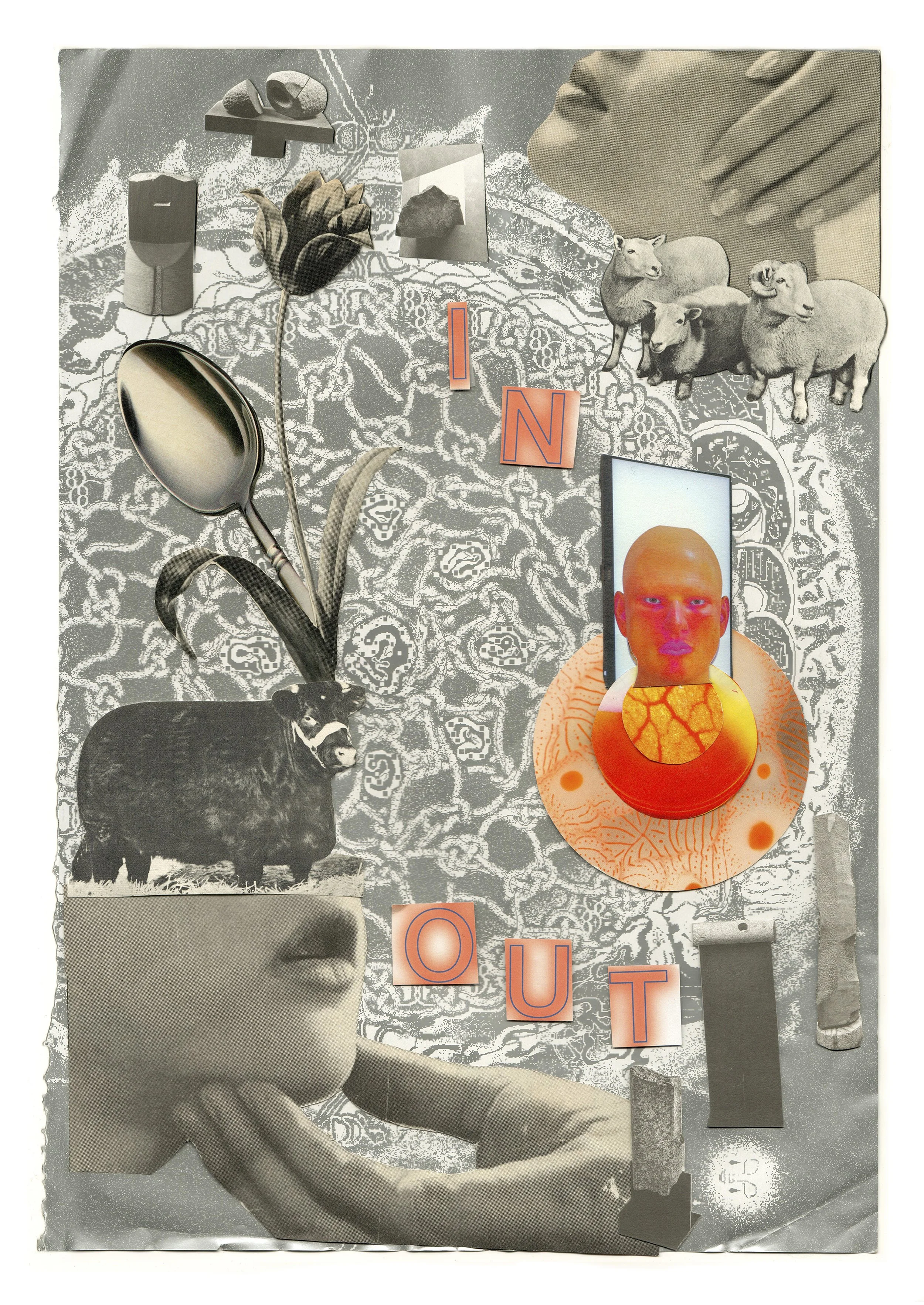 ORIGINAL COLLAGE
  "in, out"   
 
2025, photo collage, 12x8.5 in