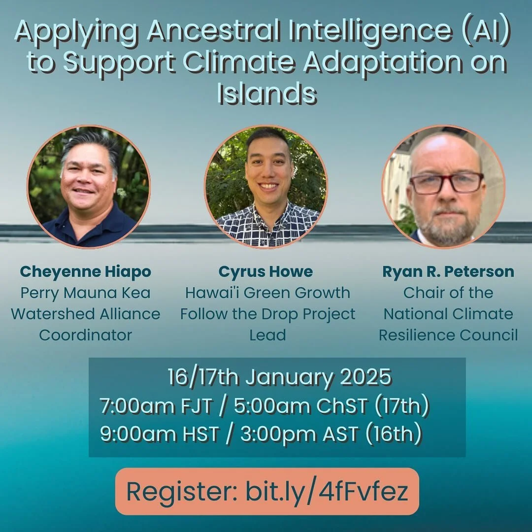 Webinar 🌊 Applying AI (Ancestral Intelligence) to Support Climate Adaptation on Islands happening next week! 

#Local2030IslandsNetwork #SustainableDevelopmentGoals #IslandResilience #ai #climatechange #islands2030