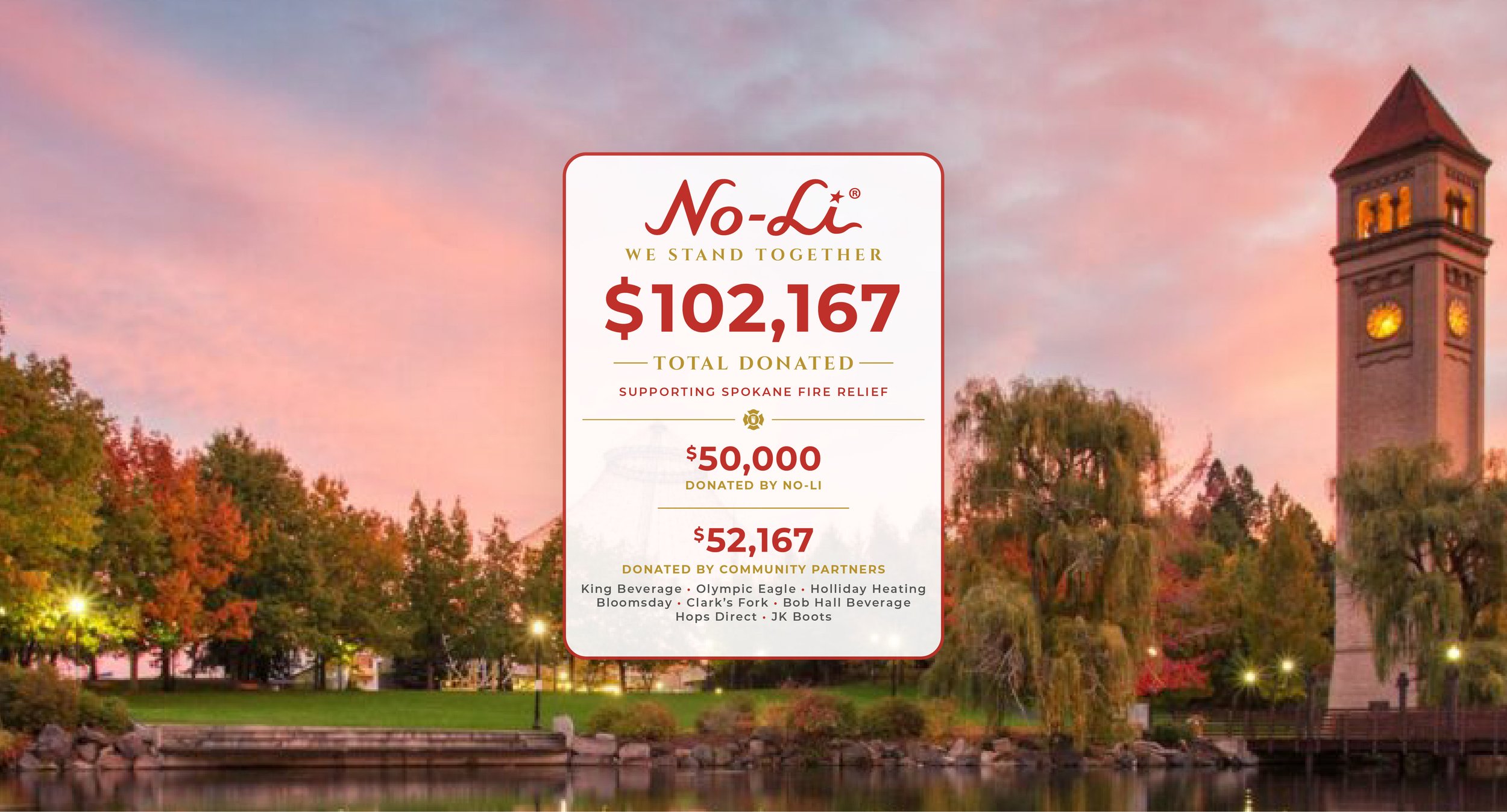 No-Li Brewhouse and Community Partners Donate $102,167 to Spokane Fire Relief