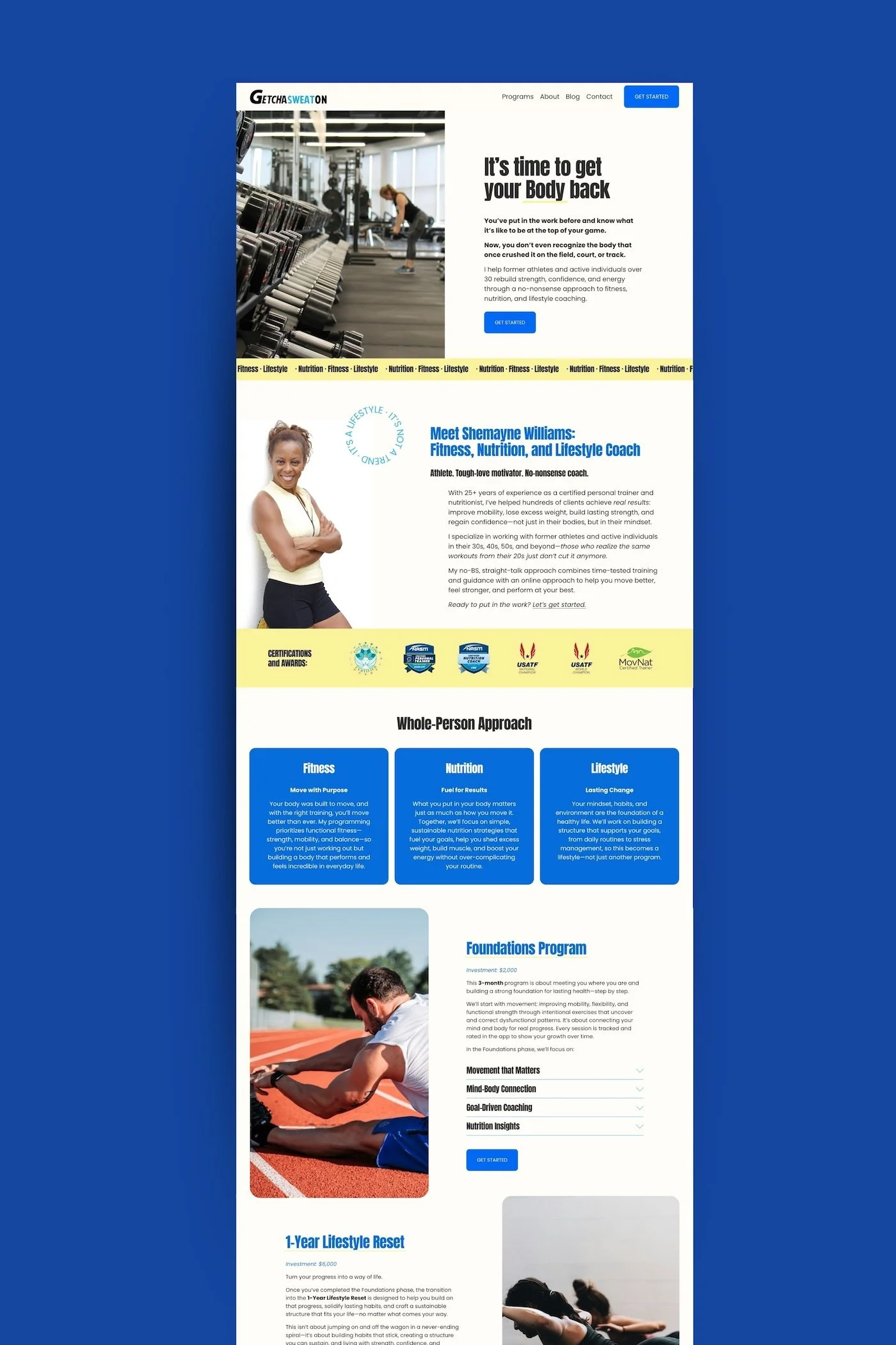 Fitness, Nutrition and Lifestyle Coach Shemayne Williams Squarespace Website Design.jpg