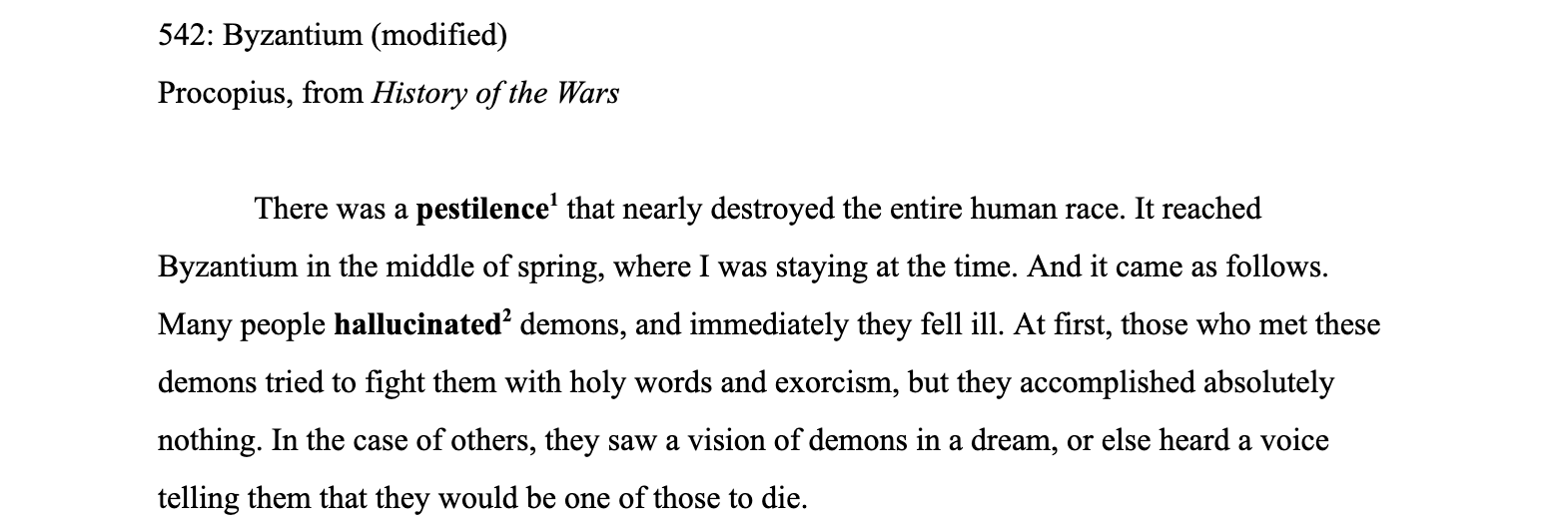Excerpt from source modified for grade 8 students