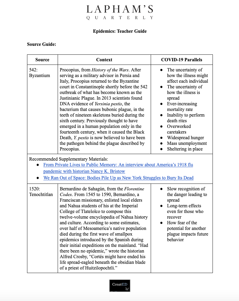 Source guide for teachers