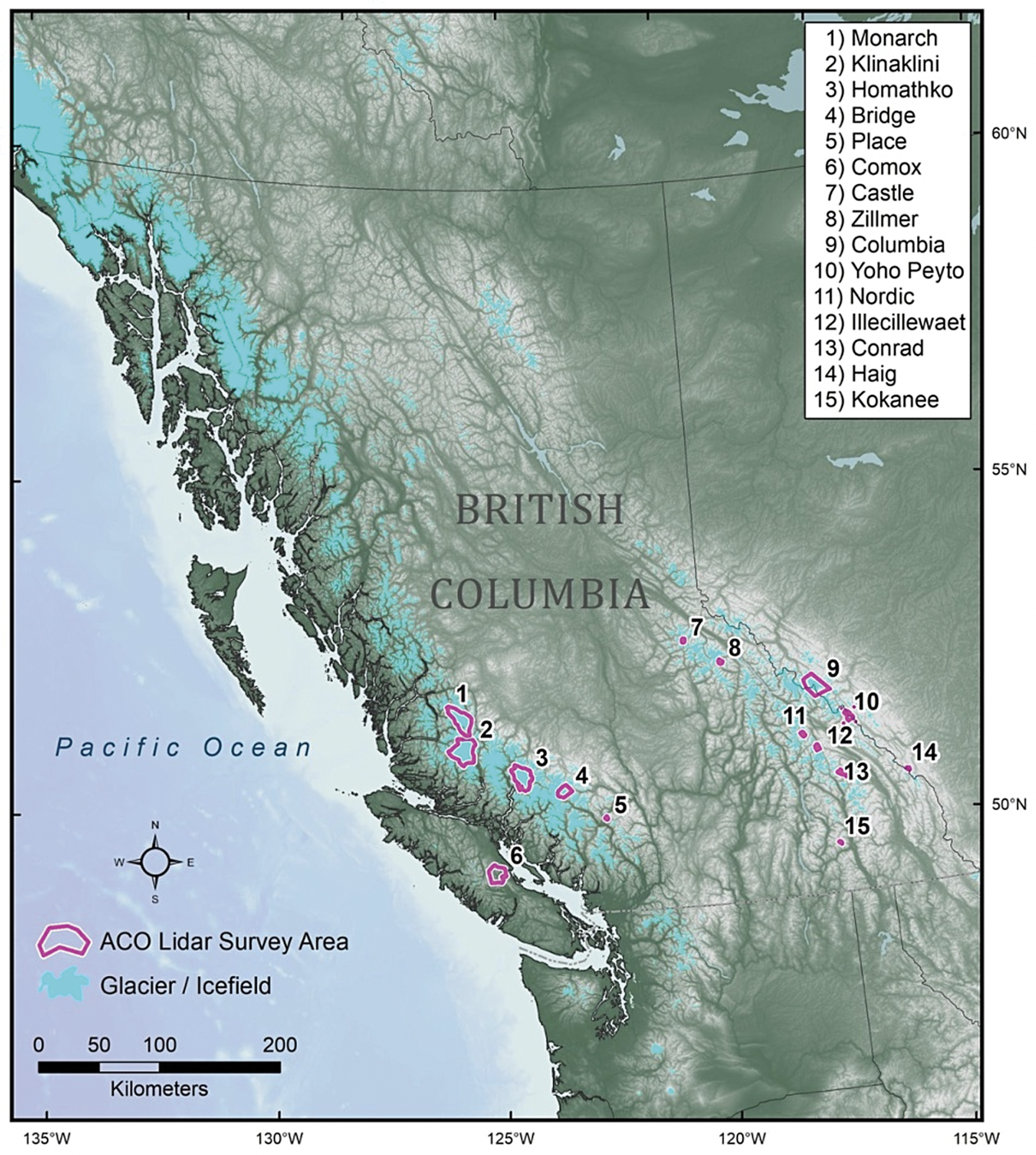 Glacier surveys by the Water Survey of Canada