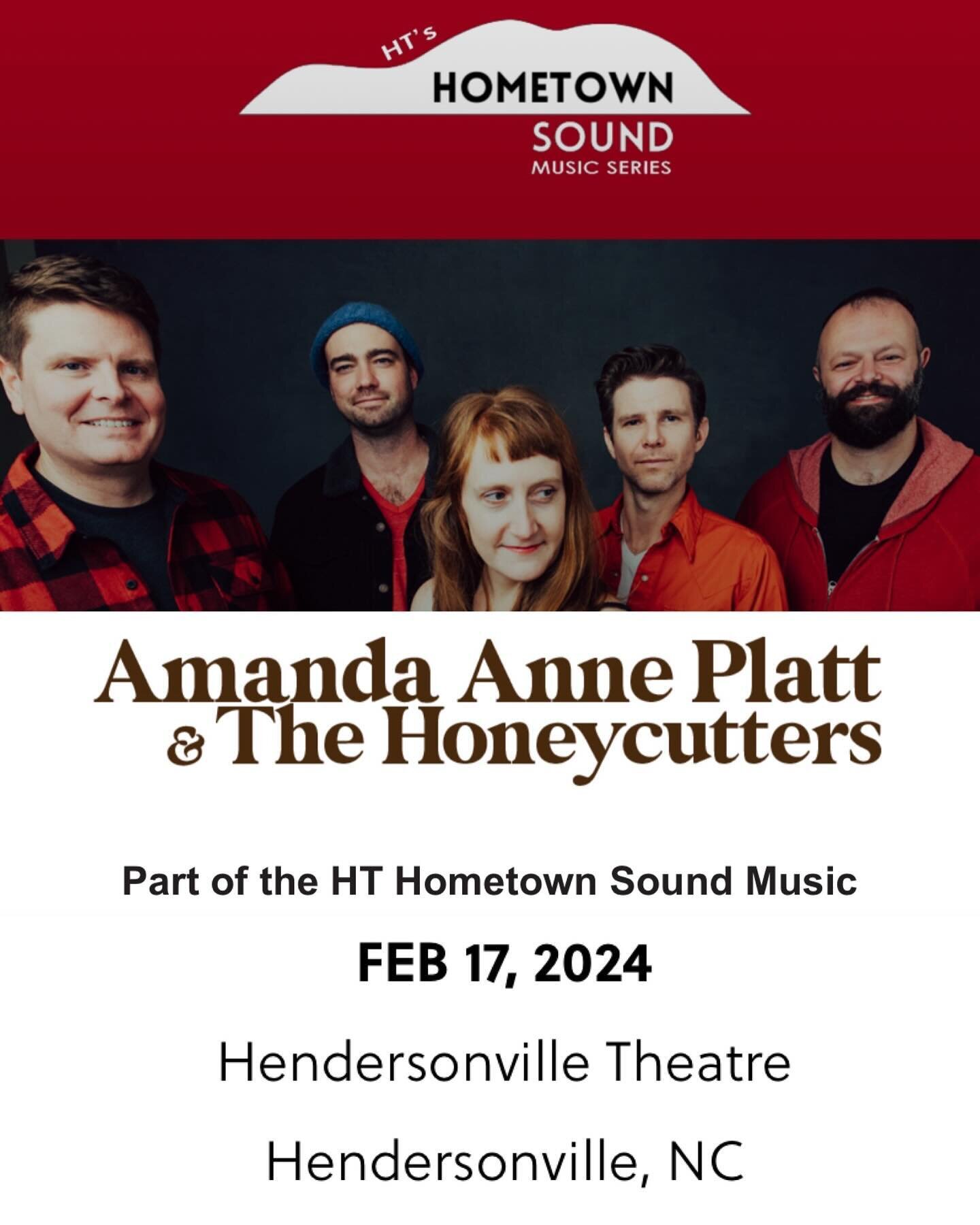 The Honeycutters &amp; the Hometown Sound Music Series at the Hendersonville Theater! See you on Saturday, February 17th✌🏼

, @hvltheatre on ✌🏼

https://hendersonvilletheatre.org/amanda-anne-platt-the-honeycutters/

#repost:
Hendersonville Theatre 