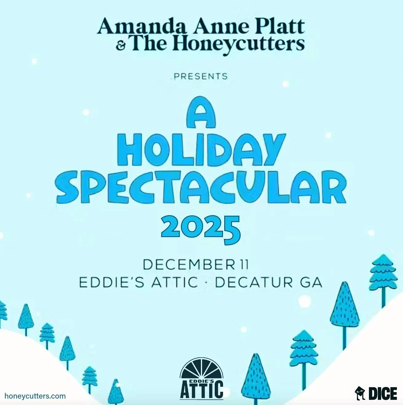 It's (almost)that time of year! Join us for our annual Holiday Spectacular at the one and only @eddiesattic: https://dice.fm/event/eowky6-amanda-anne-platt-the-honeycutters-holiday-spectacular-11th-dec-eddies-attic-decatur-ticket 🎉⚡💫🎊🎼

Amanda An