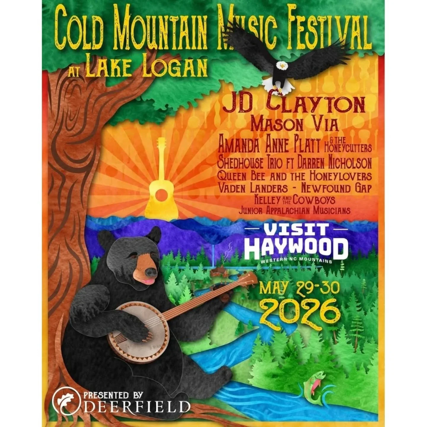 @coldmountainmusicfestival is just a couple of weeks away and we are SO excited to once again be a part of this wonderful event! Lake Logan truly is one of the most beautiful spots in Western Carolina and we can't wait to be back out there. Join us!