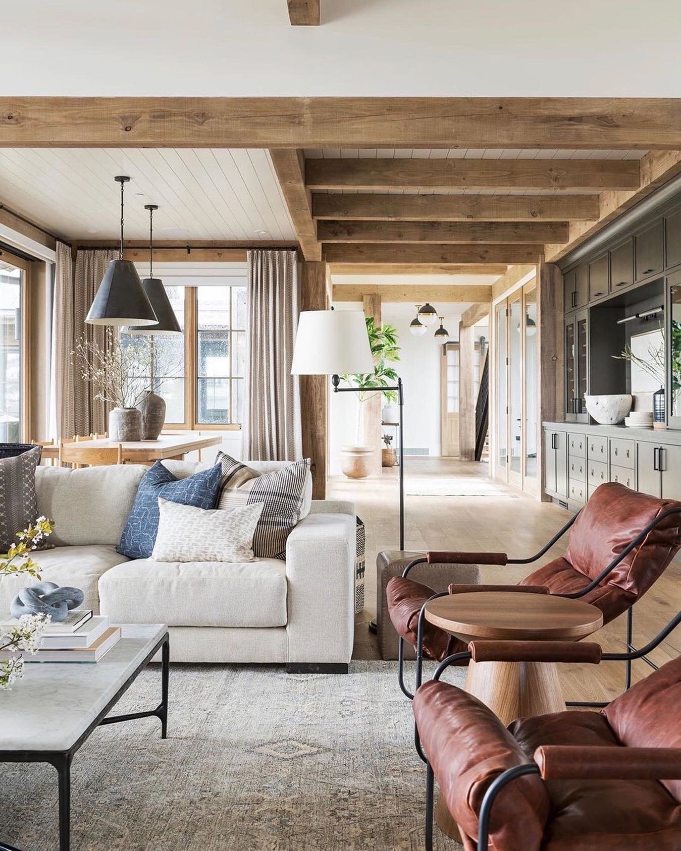 This home by @studiomcgee is a GREAT example of creating different &ldquo;zones&rdquo; to break up the great expanse that can result from having an open floor plan. Especially in a home with really high ceilings! I expect I&rsquo;ll come back to this