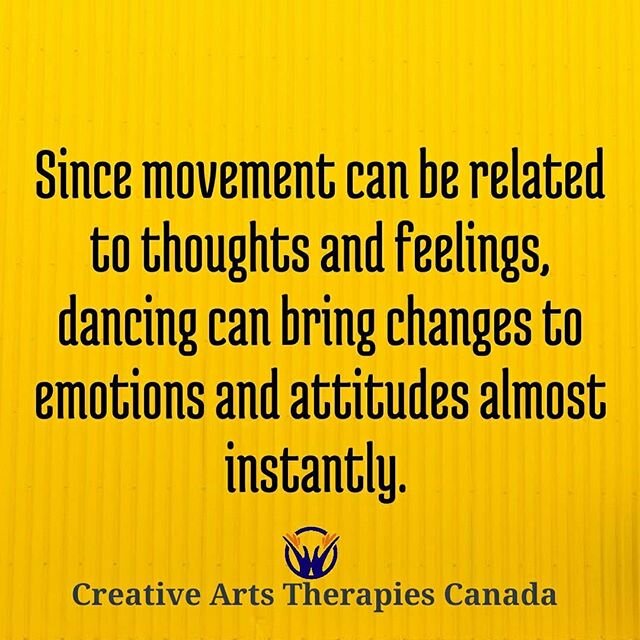 Let's Move!!!
.
.
Since movement can be related to thoughts and feelings, dancing can bring changes to emotions and attitudes almost instantly!
.
.
.
.
Creative Arts Therapies Canada 🇨🇦
.
.
.
#creativeartstherapies #catc #expressivearts #dramathera
