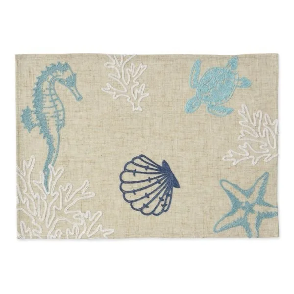 DESIGN IMPORTS Seashore Embroidered Placemat