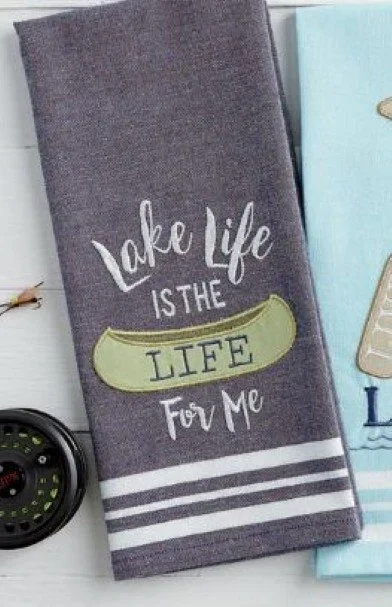 DESIGN IMPORTS Lake Life Embellished Dishtowel