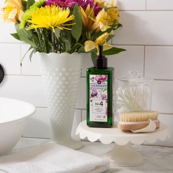 VIA MERCATO NO4 Liquid Soap Violets Magnolia and Amber