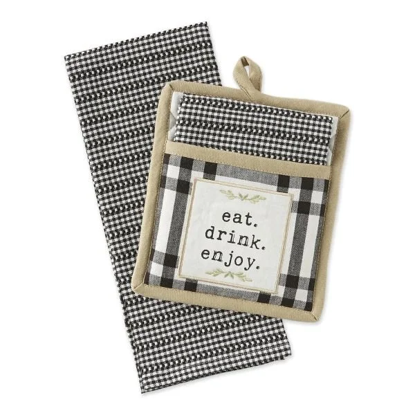 HOME SWEET FARMHOUSE Potholder Dishtowel Set