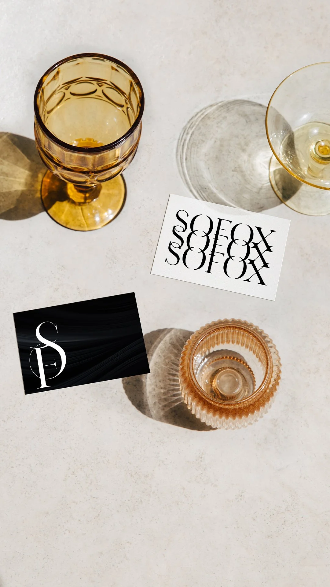 Luxury logo design and branding for SOFOX featuring custom packaging, branded collateral, and premium lifestyle product styling by VICI Studio