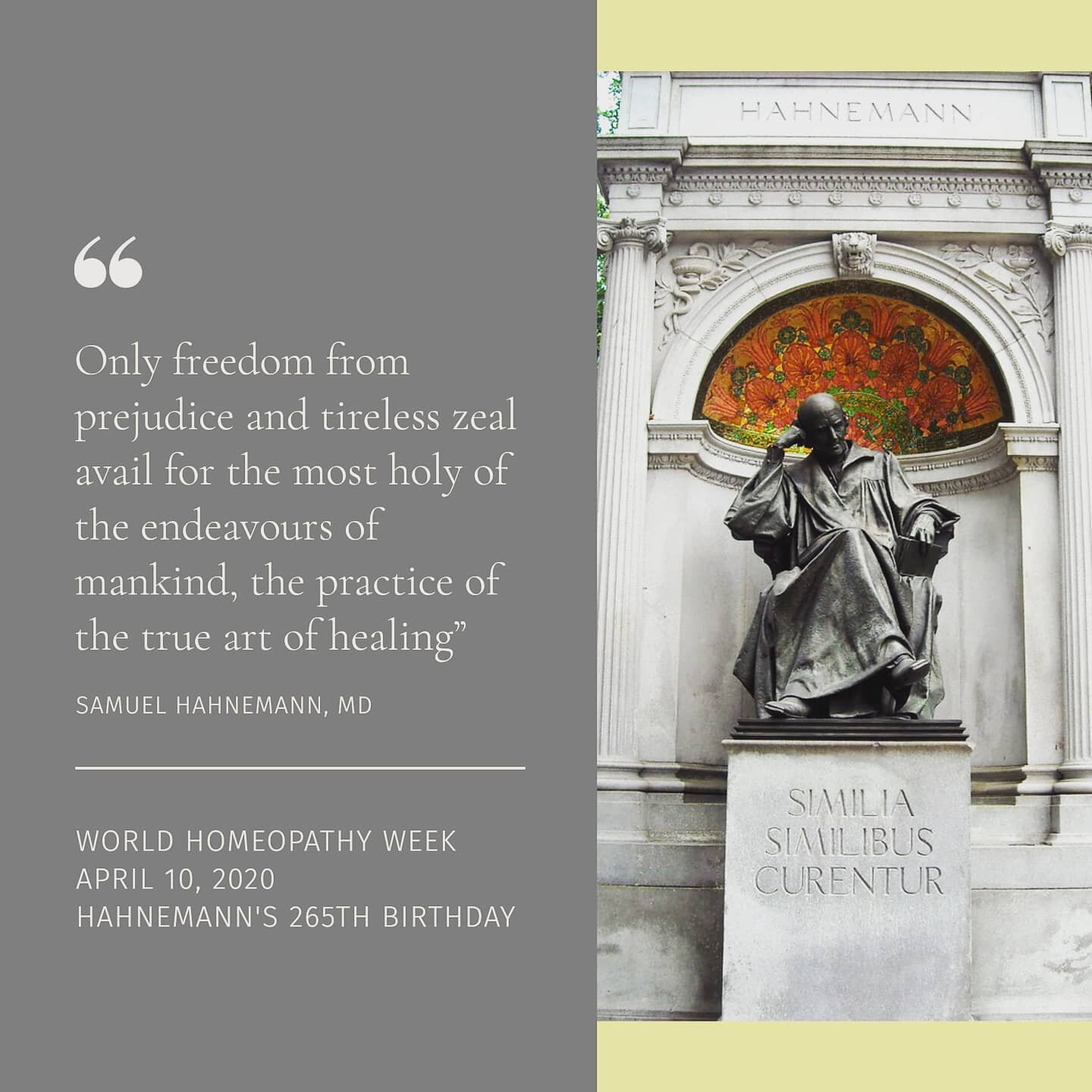Happy World Homeopathy Week 🏵️ .
.
.
This philosophy of healing and medicine is dear to me because it changed my life in my first year of med school and there was no going back. While exploring potential biomedical PhD programs, I came upon Integrat