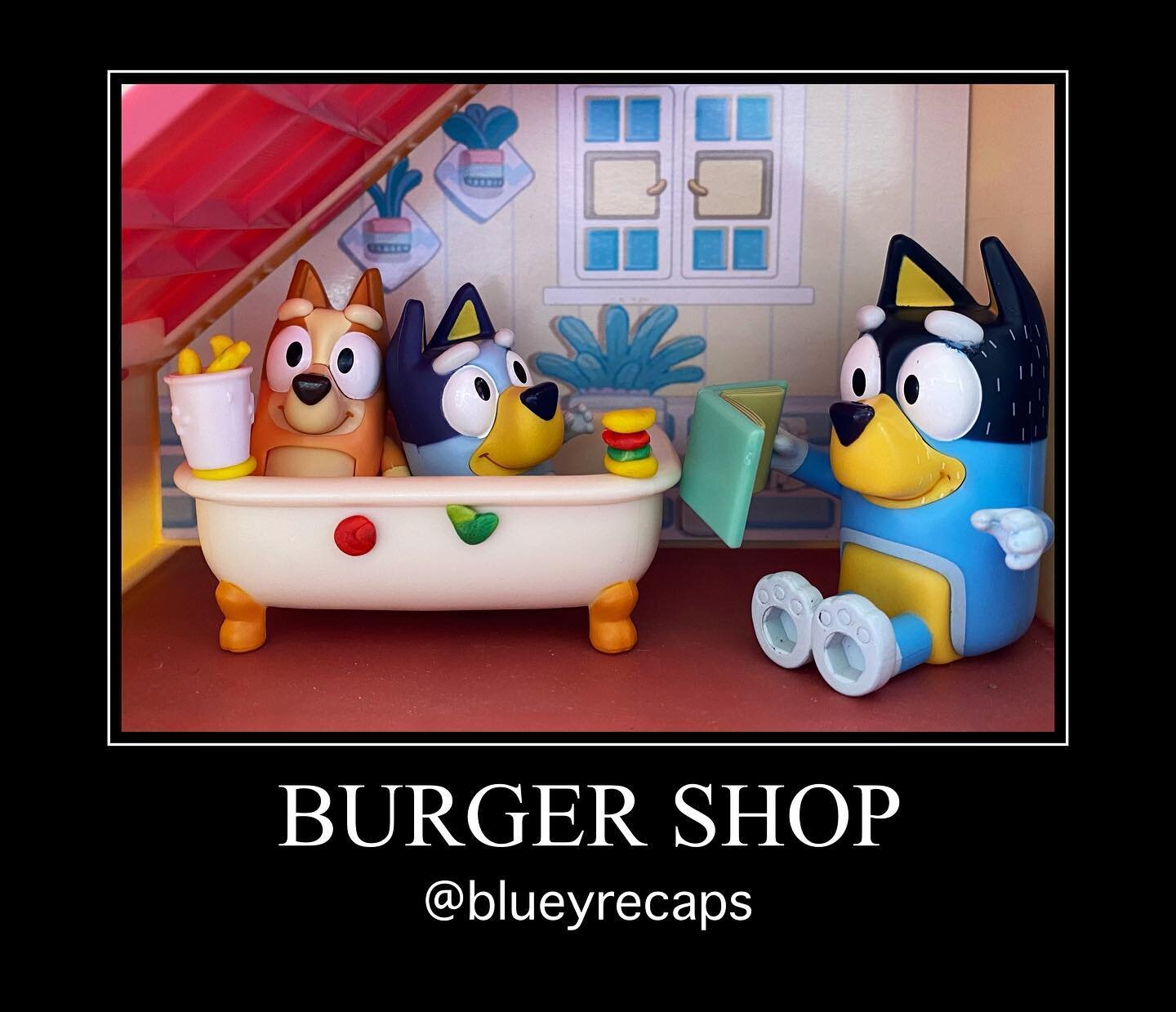 Bluey Recap: Burgershop (#2.36)
#bestbits: Bluey becoming the bank manager
#lifelesson: kids will do anything to stay up longer, and sometimes you have to be a &ldquo;meanie&rdquo; (adult) parent
.
It&rsquo;s bath time at The Heeler&rsquo;s and Chill