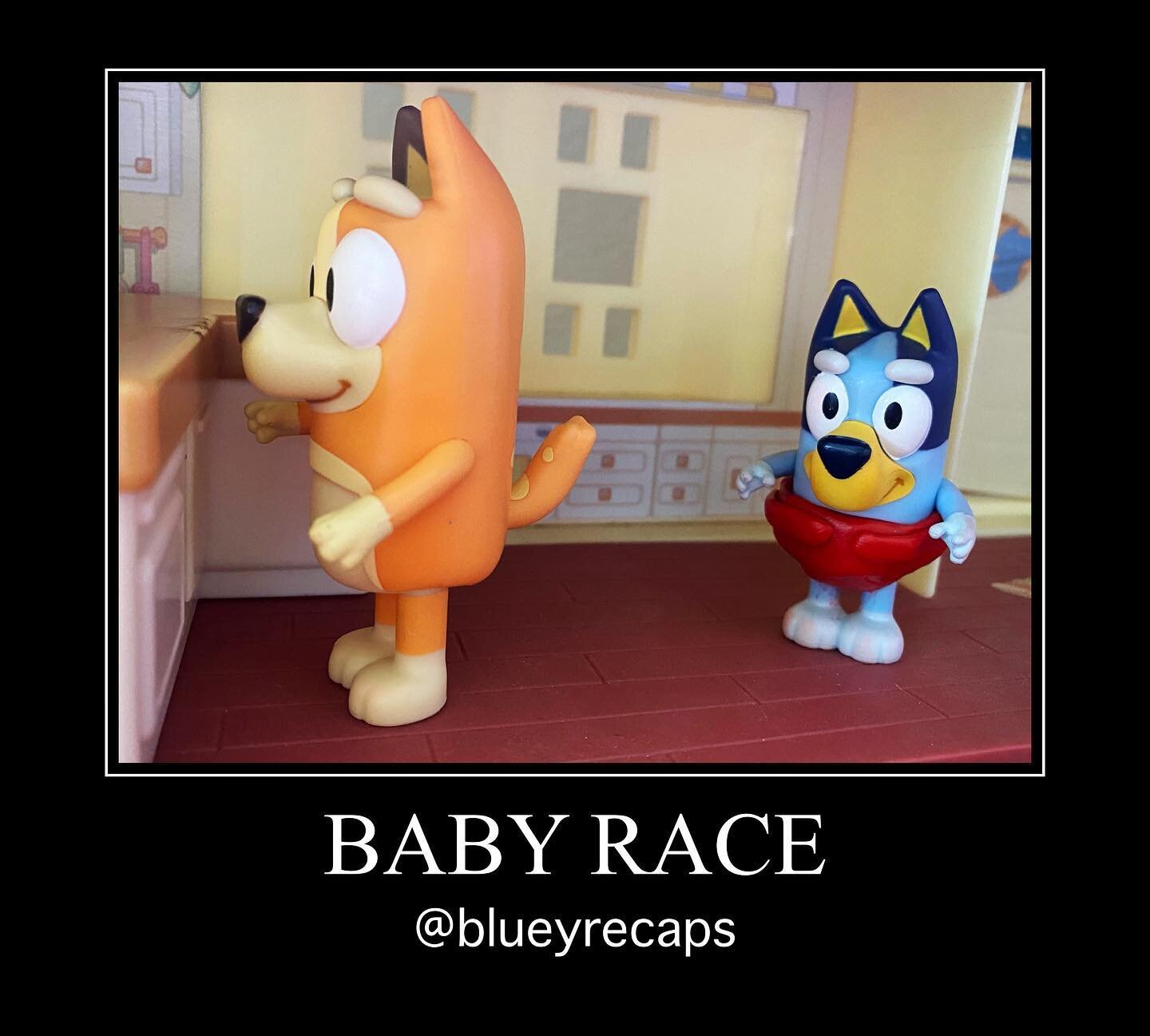 Bluey Recap: Baby Race (#2.37)
#bestbits: Bella (Coco&rsquo;s mum) being the Mums-Group friend that we all want and need (pass the tissues)
#lifelesson: babies don&rsquo;t come with an instruction book, and learn to run your own race
.
Chilli and the
