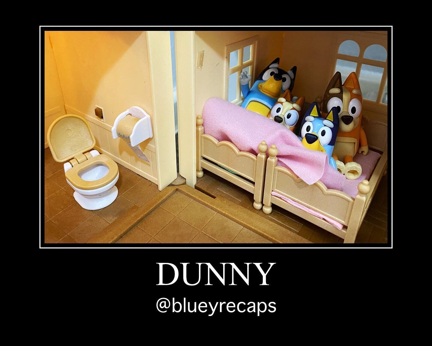 Bluey Recap: Dunny (#2.41)
#bestbits: family snuggles in bed
#lifelesson: you can&rsquo;t win against toddler logic, and all families have different rules 
.
The Heeler&rsquo;s are all lying in bed playing a word guessing game when Bingo proclaims th