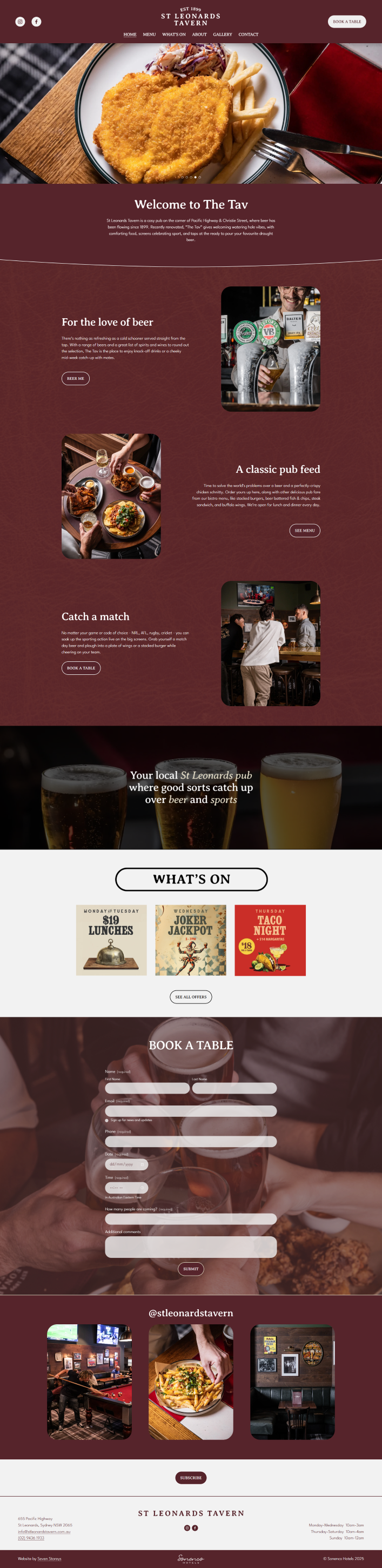 Screenshot website The Tav - St Leonards Tavern.png