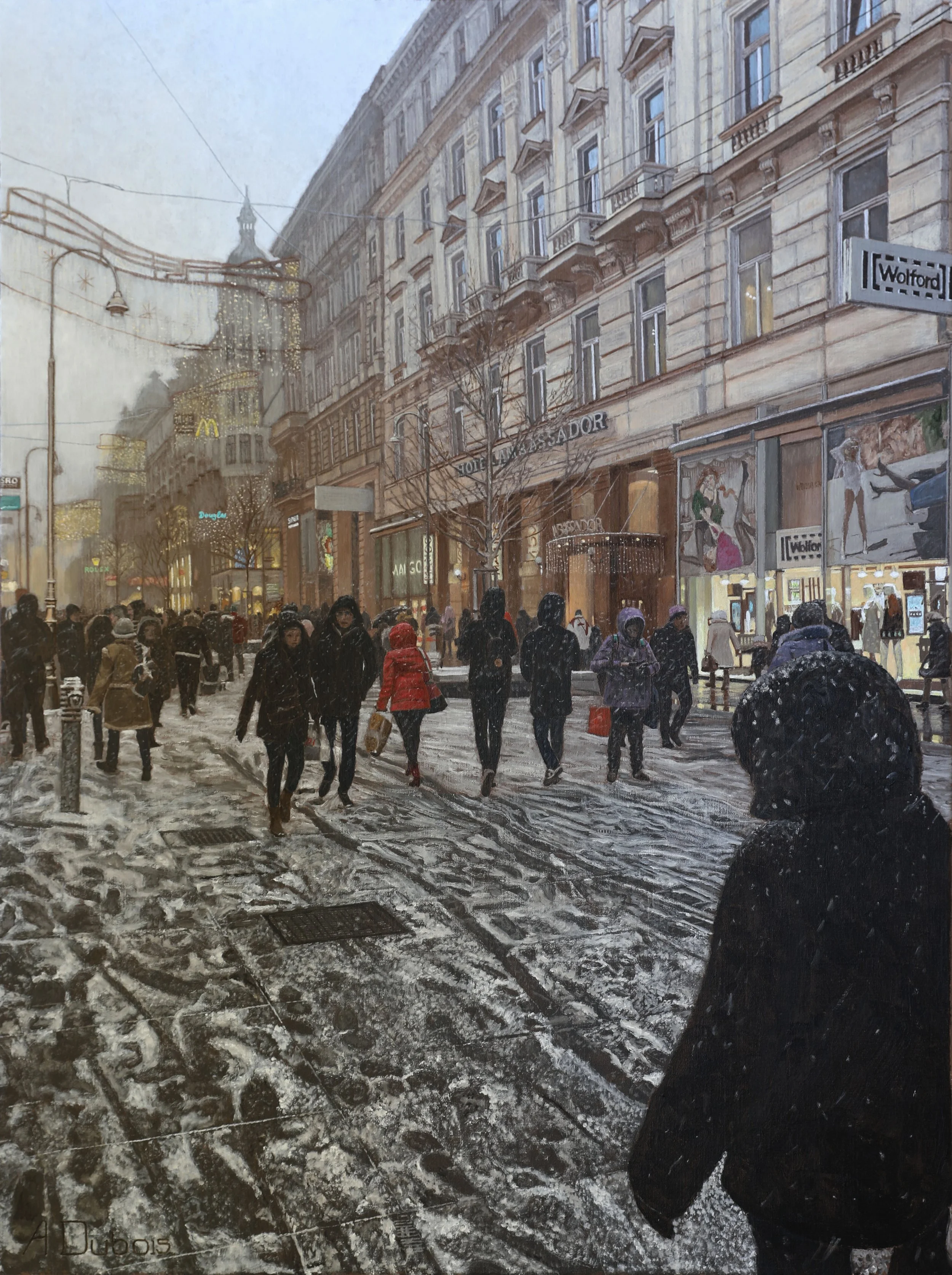 Snow in the Kärntner Strasse 75 x 100 cm