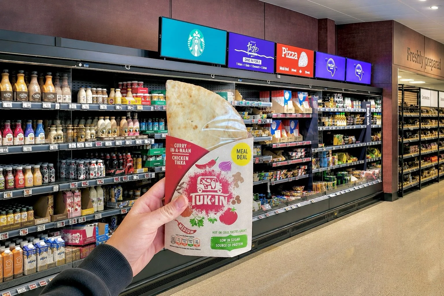 Have you found us yet? 🎉🔥As of Monday, you can officially grab our Tuk In&rsquo;s Chicken Tikka Curry in a Naan, Butter Chicken Curry in a Naan, and Vegetable Curry filled Samosas in 270 Sainsbury&rsquo;s stores across the UK 🙌 Keep your eyes peel