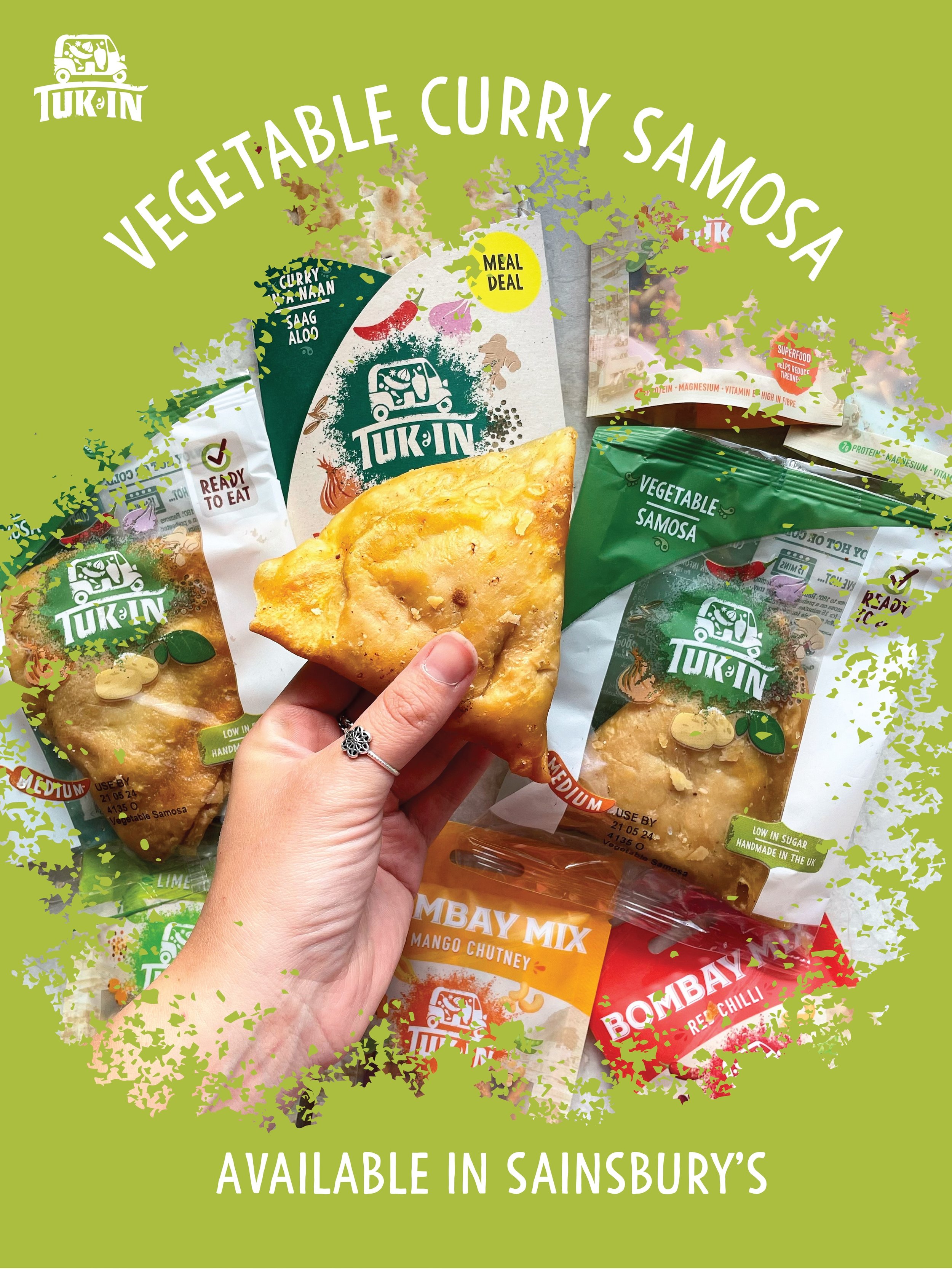 Looking for your next snack obsession? Our Tuk In Vegetable Samosas are packed with flavour, perfectly spiced, and ready to enjoy whenever the craving hits. Whether you&rsquo;re grabbing a quick lunch, sharing with friends, or treating yourself to a 