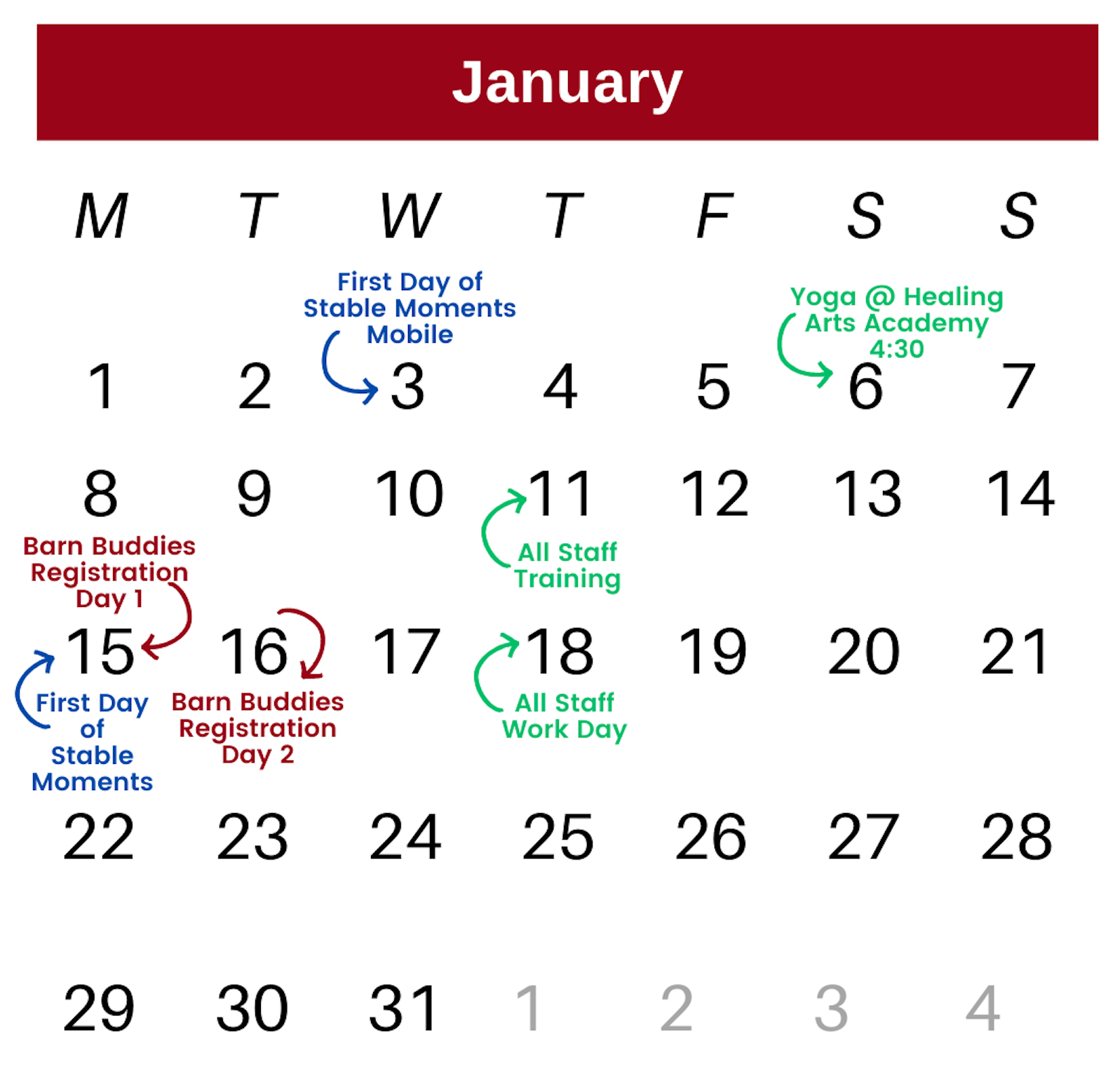January Calendar