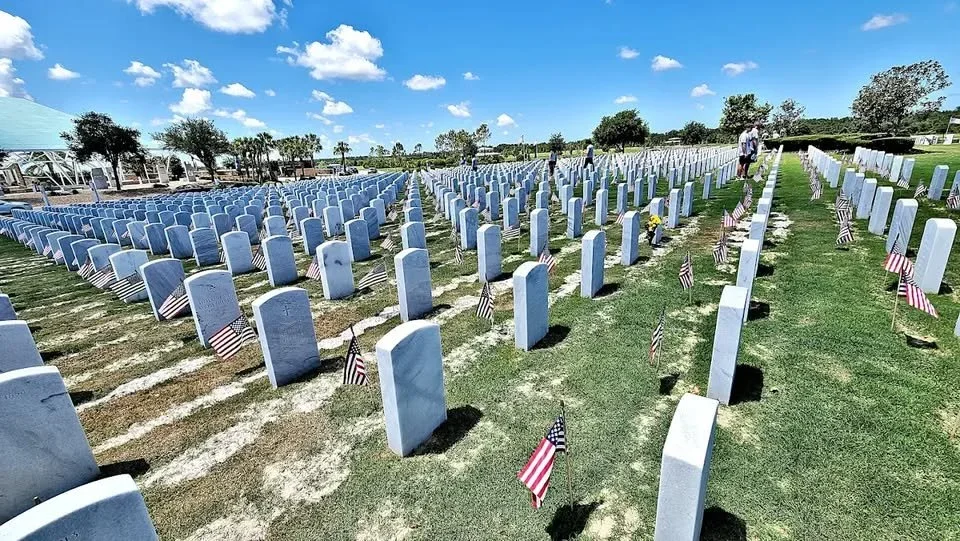 Flag Placement at Sarasota Memorial Cemetery