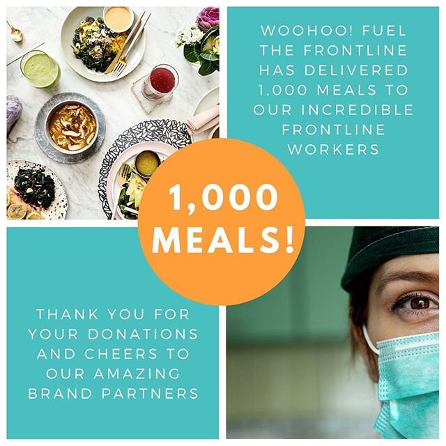 Woohoo!! We have delivered 1,000 meals to our frontline heroes through @fuelthefrontline. Thank you to our partners @eatpaleta @provenancemeals @fuelmeals @snapkitchen @farmersfridge @justsalad 💫❤️💫