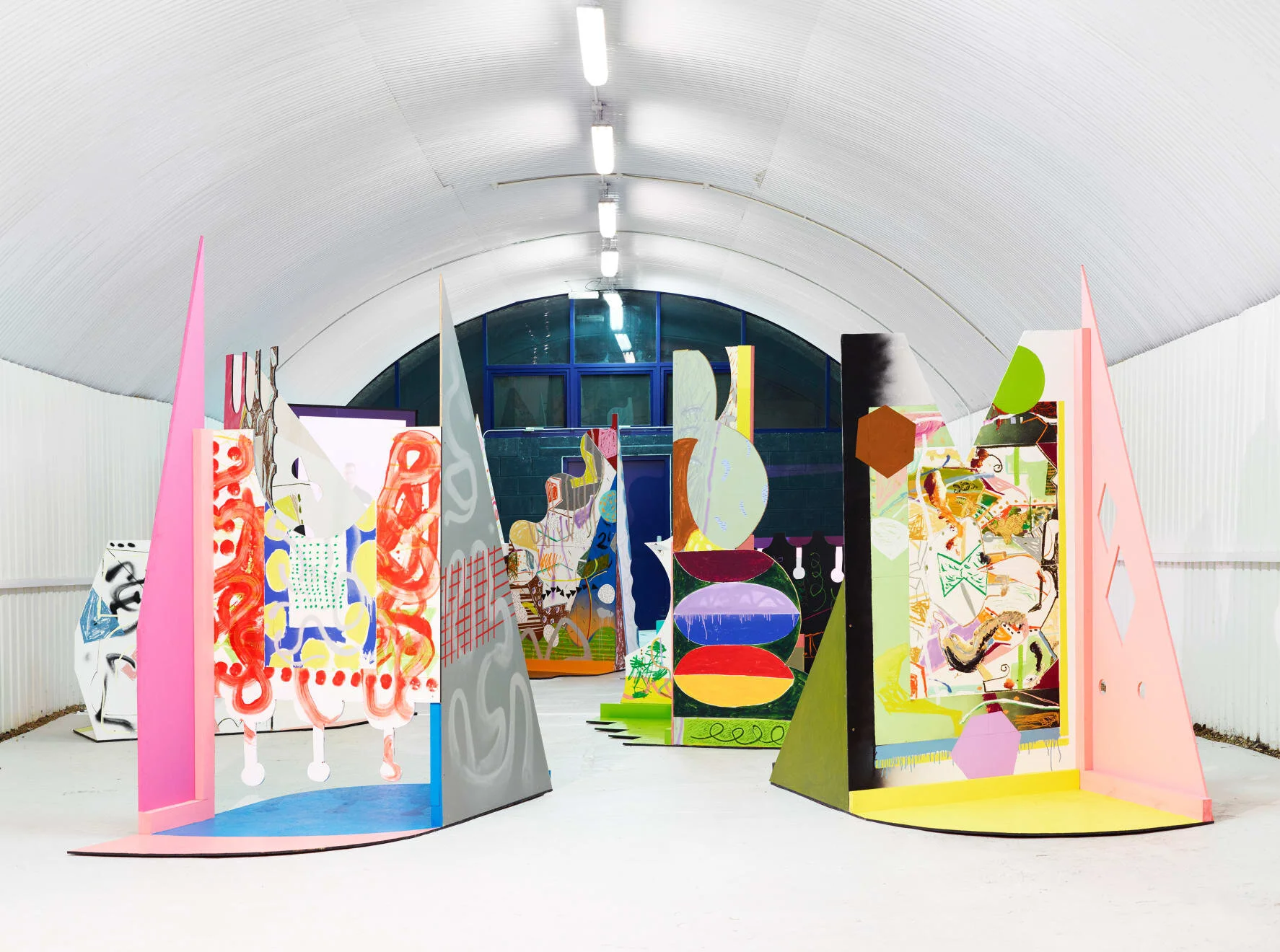 DO BE DO BE DO, 2016painted structures, live dance performance, film, and music.Jonathan McCree in collaboration with dancers and choreographers of New Movement Collective. Music made in collaboration with Paul Statham. Curated and organised by Sim …