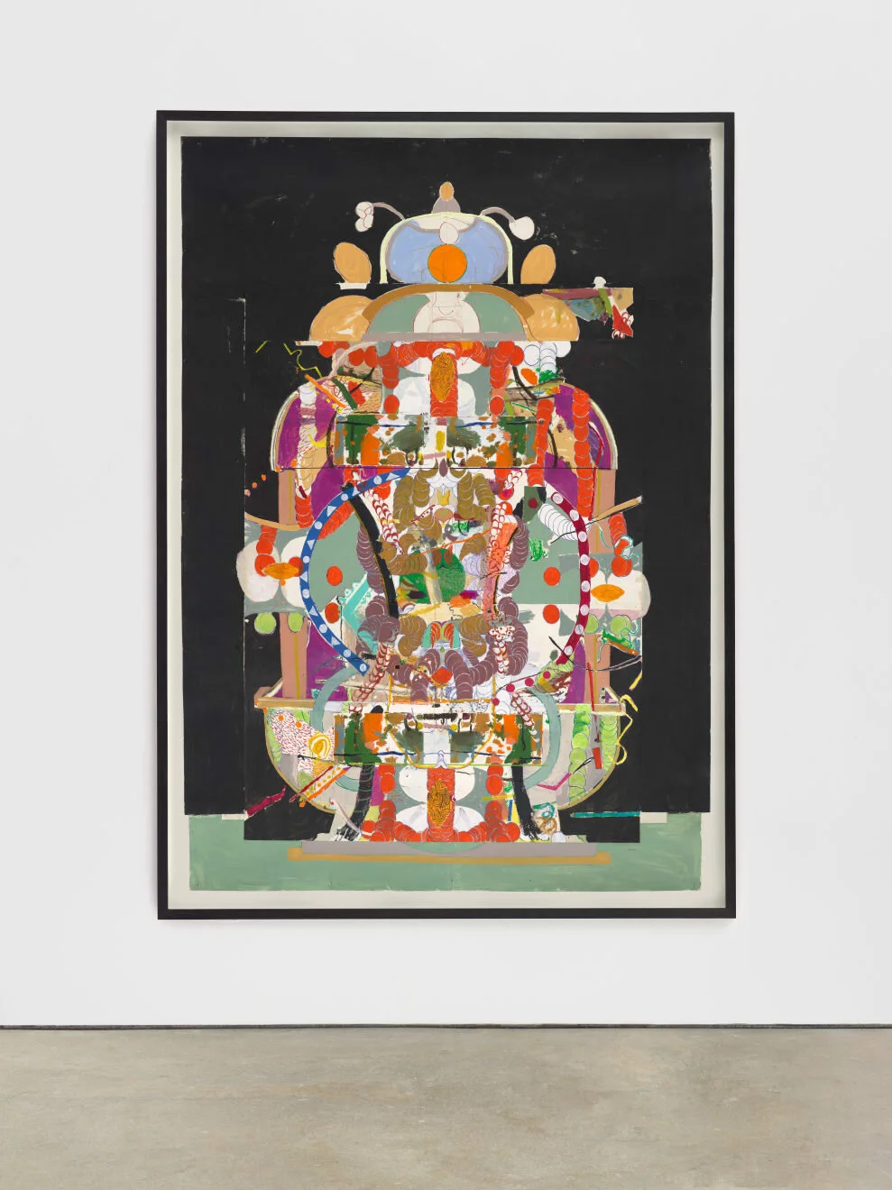 TAVOLETTO, 2013acrylic and oil stick on collaged paper215 × 150 cm (84¾ × 59 in)