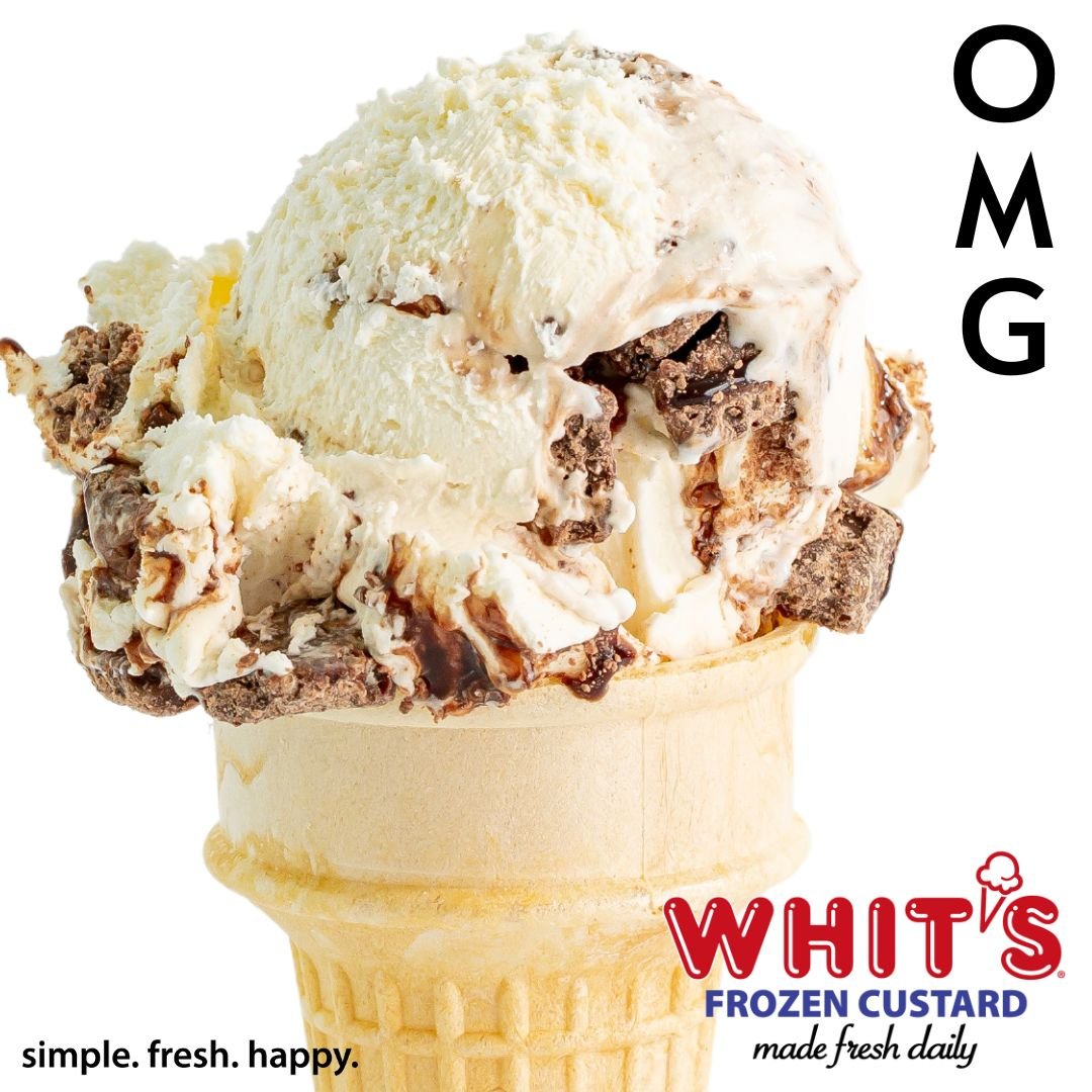 Get ready for a crispy, creamy delight with our Nestl&eacute; Crunch&reg;: Vanilla Custard with Nestl&eacute; Crunch&reg; and Chocolate Syrup Swirls. (Check your local Whit's for participation). 
#Whits #FrozenCustard #WhitsFrozenCustard #madefreshda