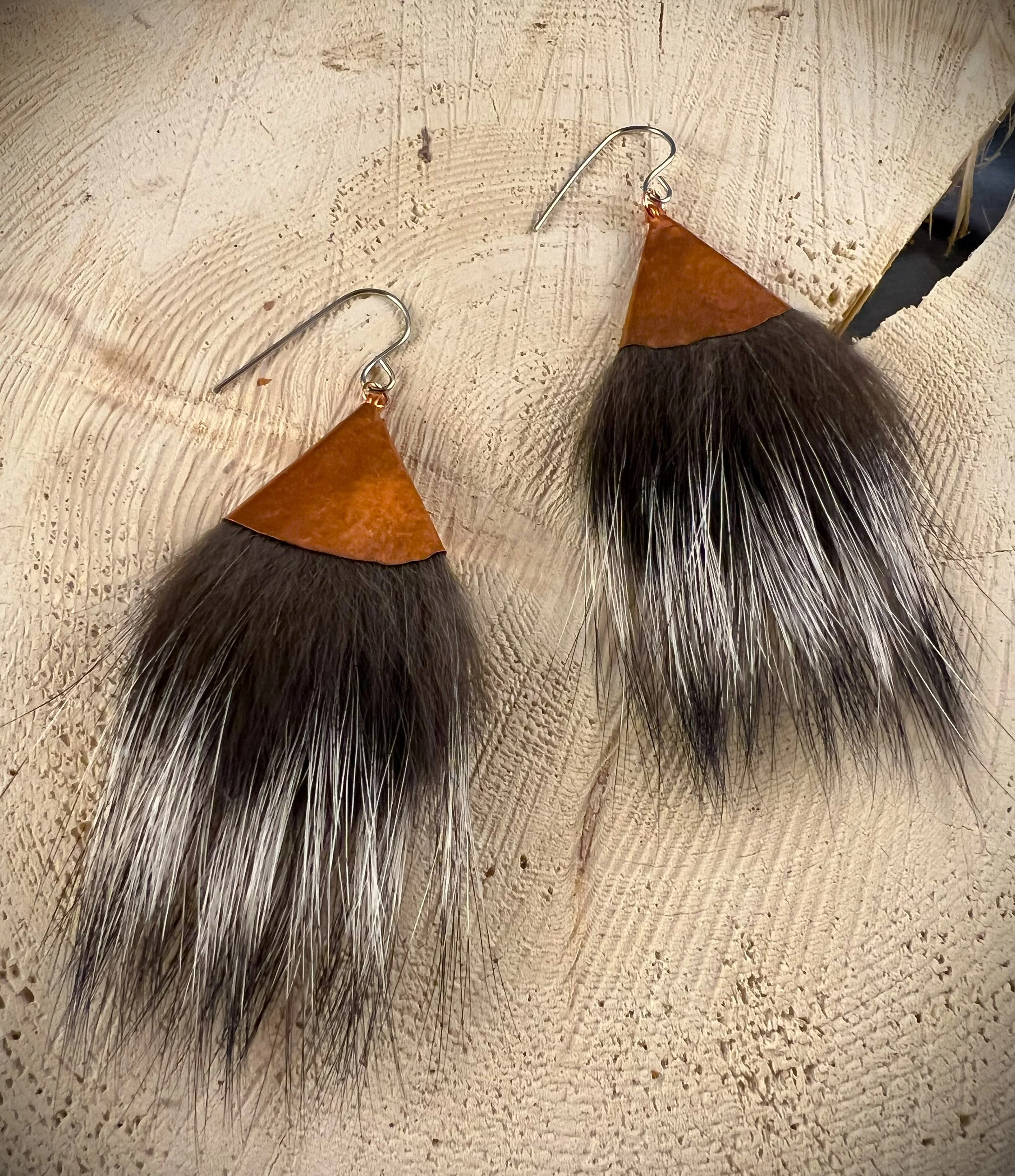 Copper Bell Fur Earring