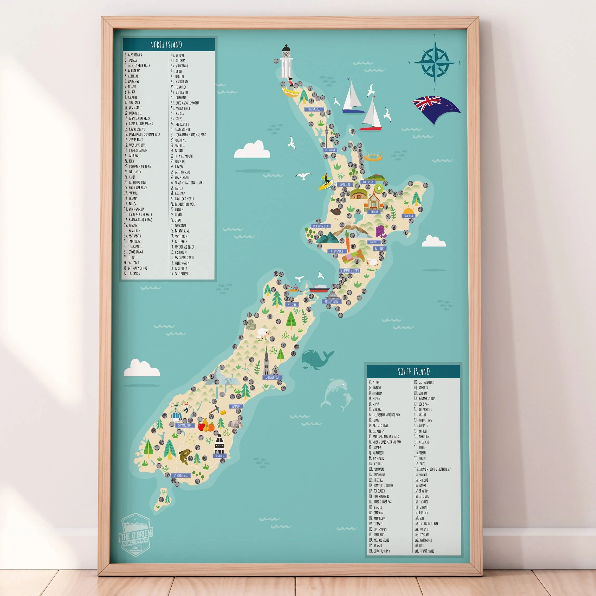 NZ Scratch Map The Original (A3 size) — Wood2Water