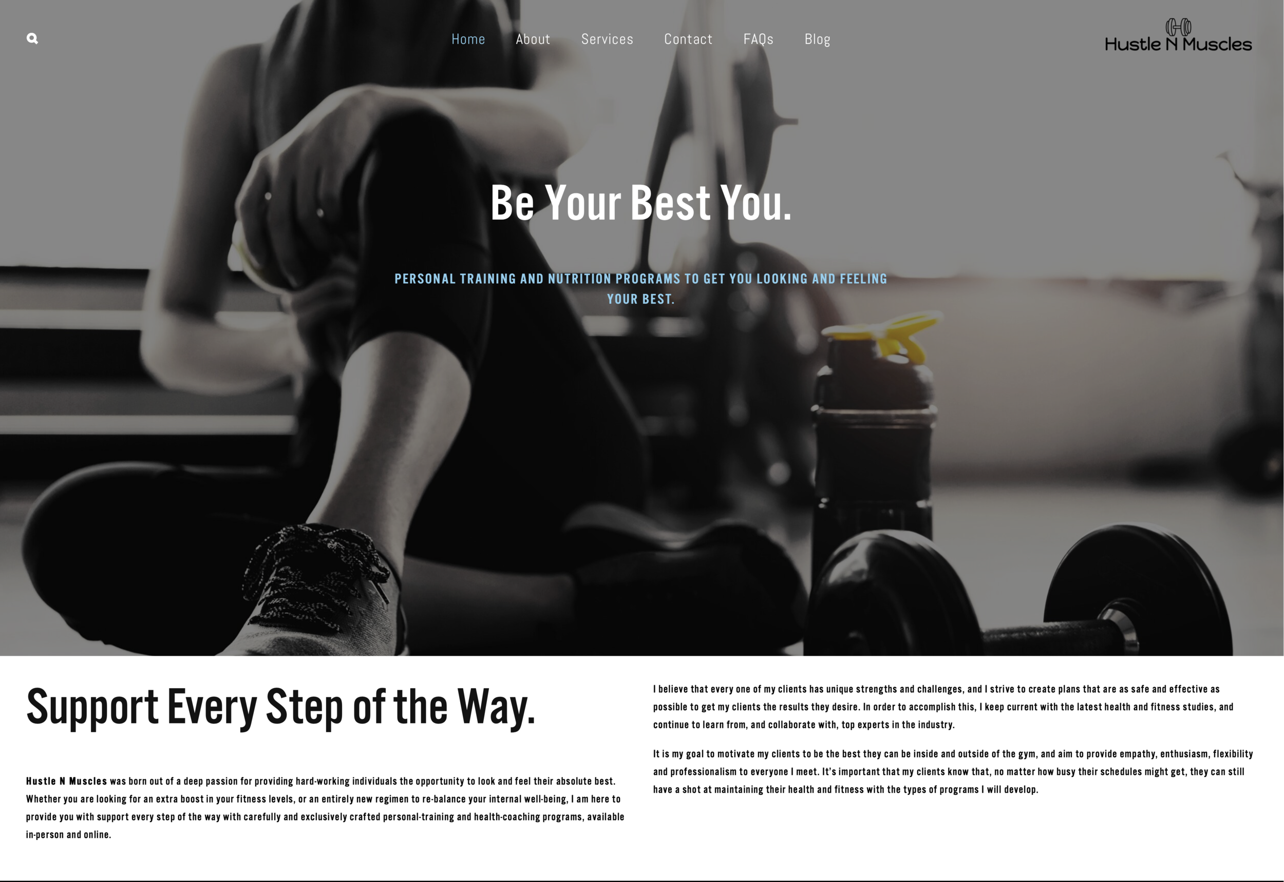 personal training and nutrition coaching website