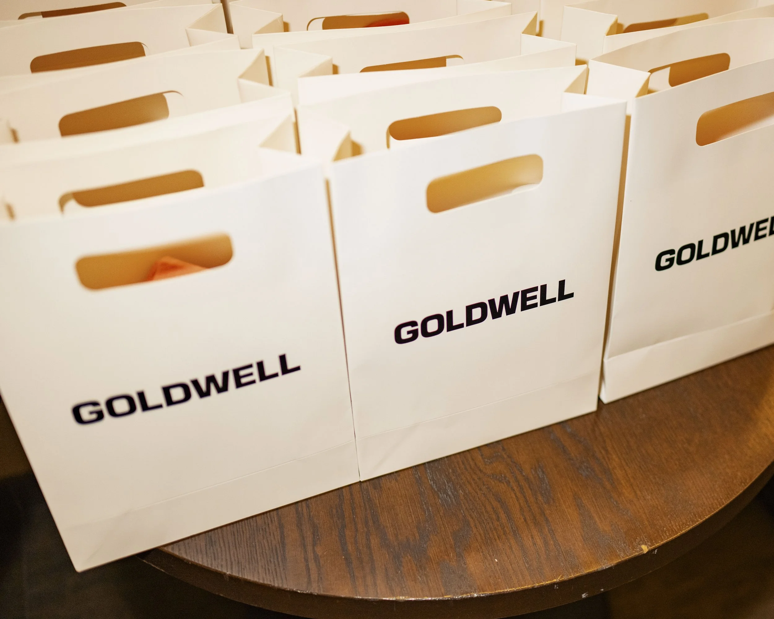 White paper bags with