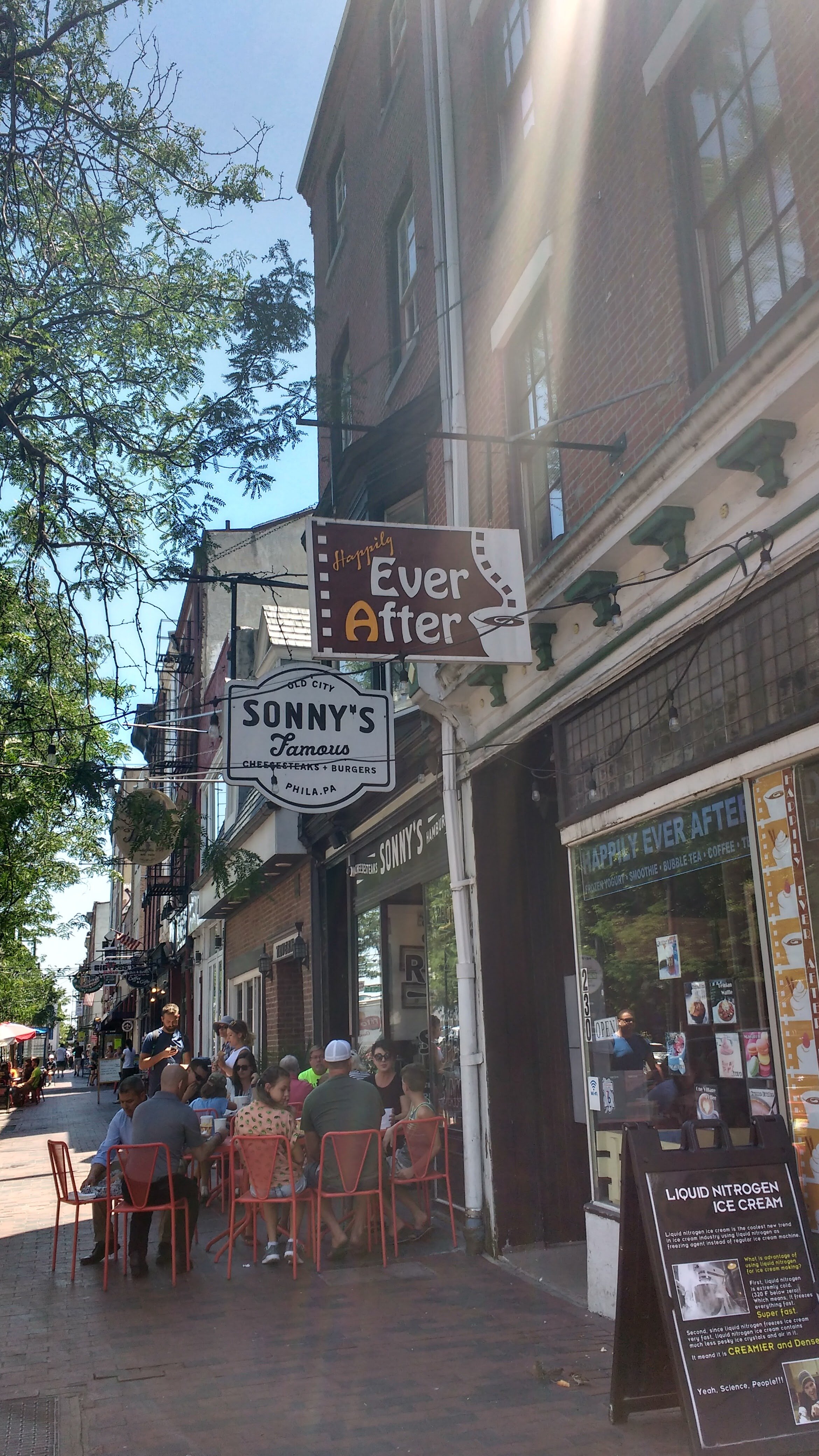 We got our cheesesteak’s at Sonny’s.Of course, I was photographing the cute “Ever After” sign, but you know…