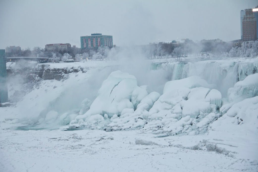 The frozen over American Falls!