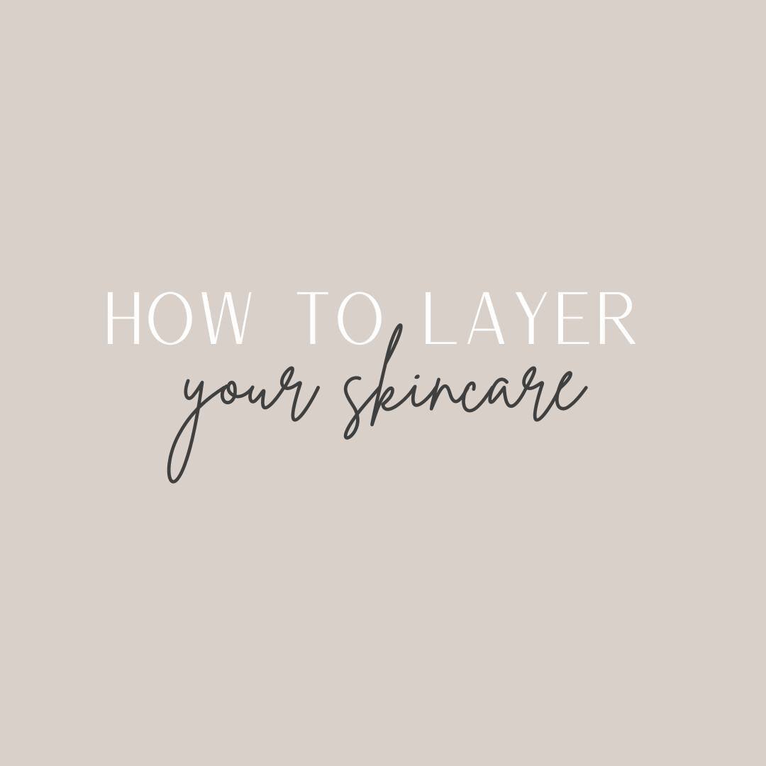 Layering skincare products in the right order ensures your products fully absorb into your skin. As a general guideline, work your way up from thin to thicker product textures.⁠
⁠
&bull; Cleanser⁠
&bull; Toner⁠
&bull; Serum⁠
&bull; Lotion⁠
&bull; Moi
