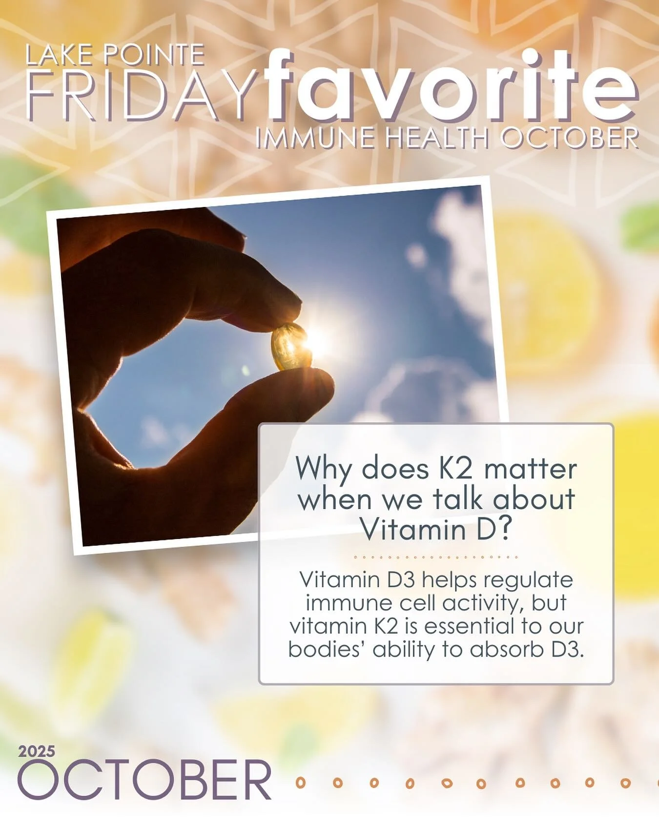 You know Vitamin D is important, but did you know it is vital for immune health? Vitamin D helps regulate immune cell activity, reduces inflammation, and strengthens the body&rsquo;s defense against infections. Beyond immunity, vitamin D contributes 