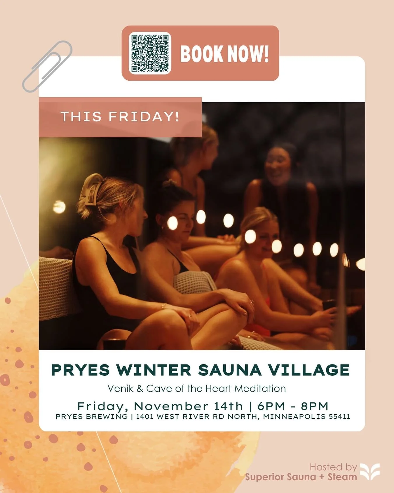 Don&rsquo;t miss The Winter #Sauna Village at @pryesbrewing! Join @superiorsaunas and our friend Heidi Zimmer (@heidi.kz) for an evening retreat with sauna, community, and heart-centered renewal. 🤍
&nbsp;
WHEN
Friday, November 14th from 6PM - 8PM
&n