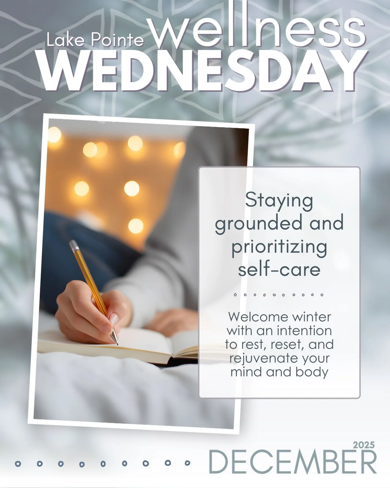 For the month of December, we&rsquo;re encouraging you to prioritize rest and restoration. With the holidays &mdash; and cold/flu season &mdash; upon us, take the time to reset with healthy tips, tricks, and recipes every #wellnesswednesday to keep y