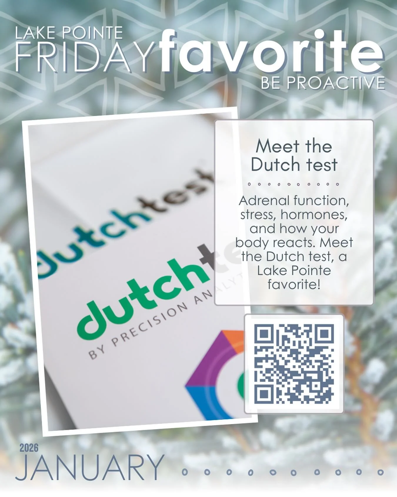 For the months of January and February, we&rsquo;re encouraging you to 𝙗𝙚 𝙥𝙧𝙤𝙖𝙘𝙩𝙞𝙫𝙚. After a restful holiday season, step into the new year with best intentions and high hopes for wellness. This month, we&rsquo;re looking at the DUTCH test