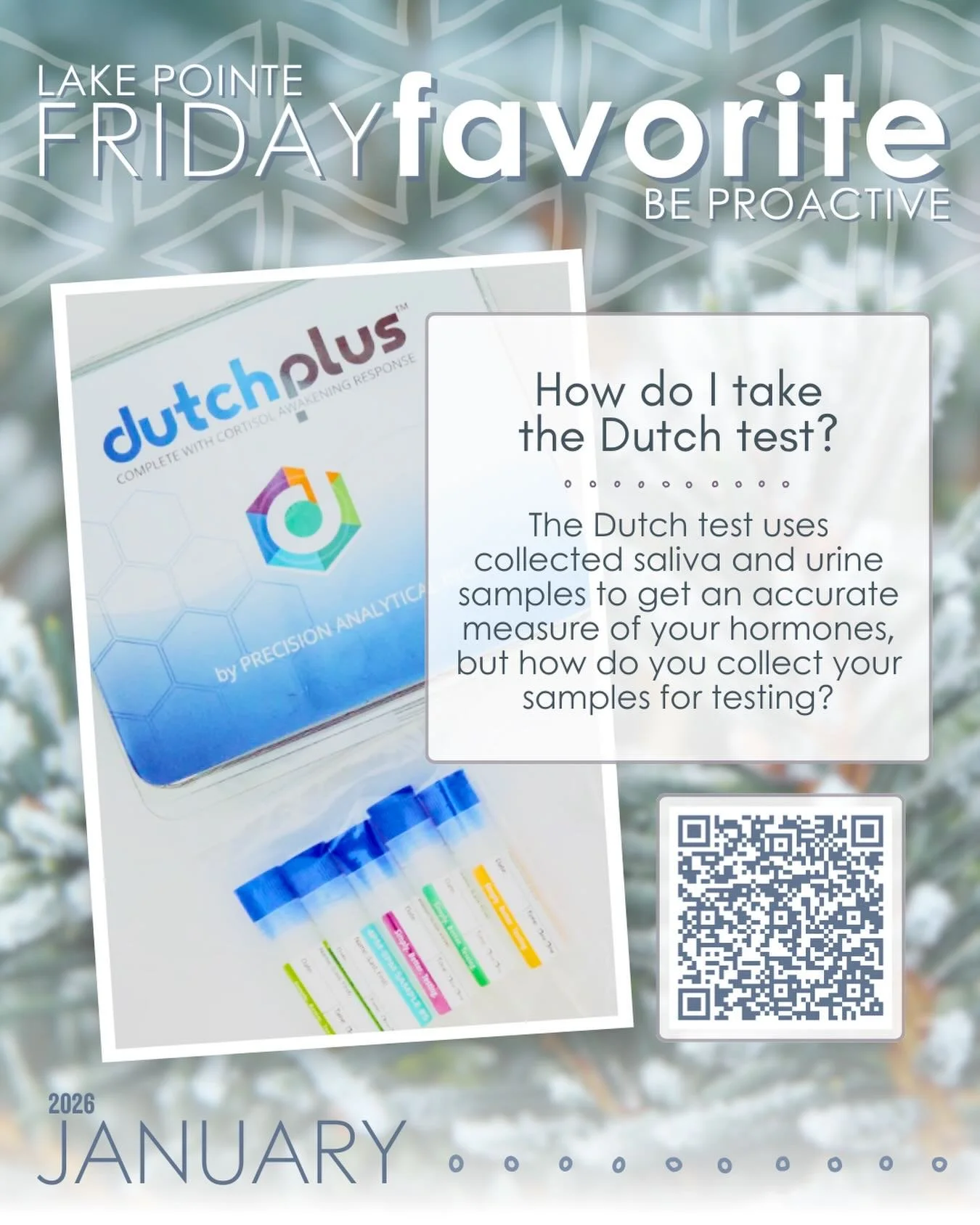 For the months of January and February, we&rsquo;re encouraging you to 𝙗𝙚 𝙥𝙧𝙤𝙖𝙘𝙩𝙞𝙫𝙚. After a restful holiday season, step into the new year with best intentions and high hopes for wellness. This month, we&rsquo;re looking at the DUTCH test