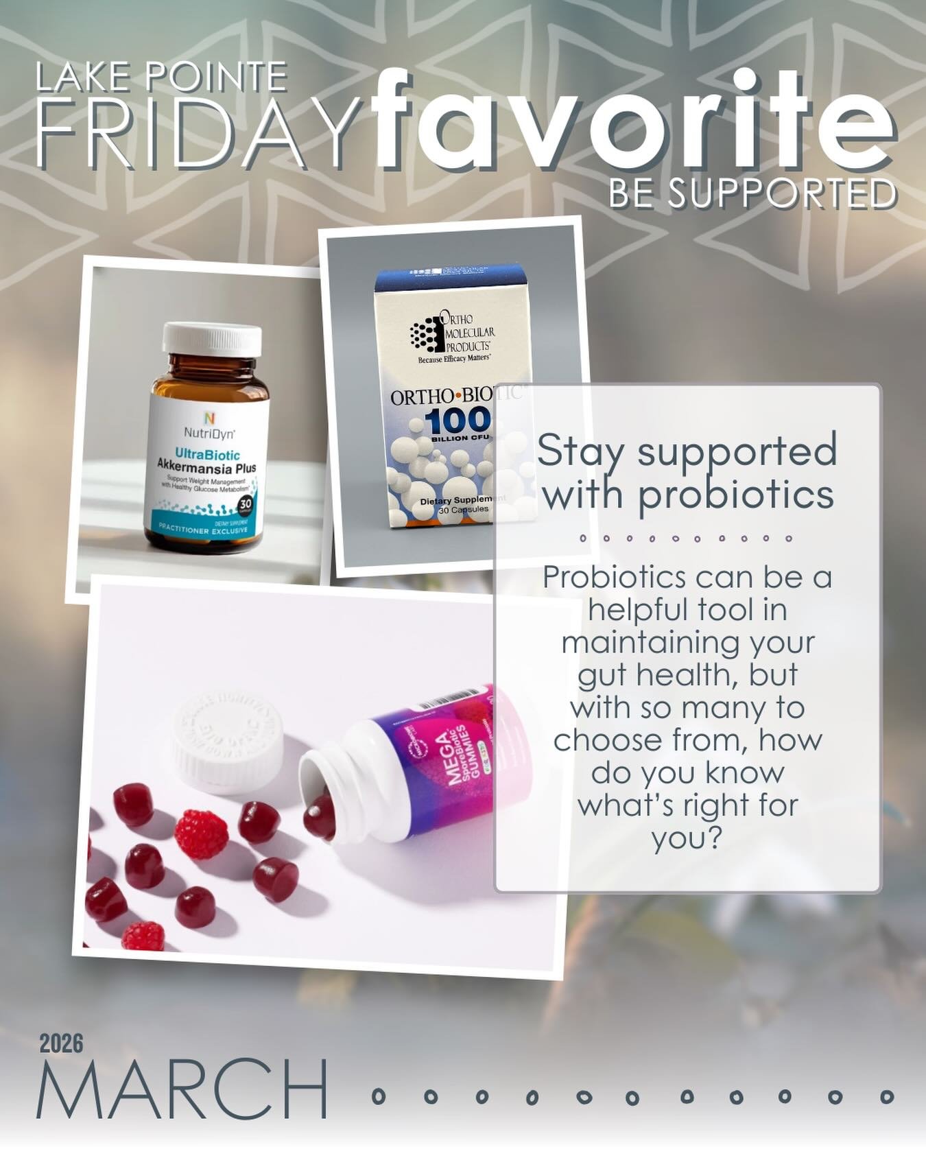 For the months of March and April, we&rsquo;re encouraging you to 𝙗𝙚 𝙨𝙪𝙥𝙥𝙤𝙧𝙩𝙚𝙙. You&rsquo;ve made it through the darkness of winter the world outside is beginning to thaw. As you greet spring prioritizing rejuvenating, supportive health an