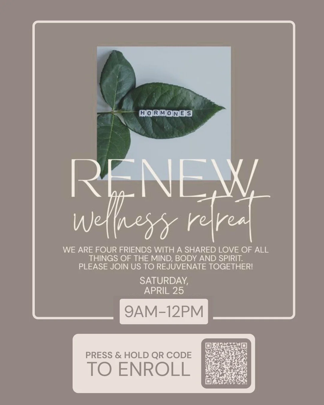 Join Dr. Becky for a morning of immersive health and wellness! This Renew Wellness Retreat is a great opportunity to learn more about customizing your health care plan, and Dr. Becky can't wait to collaborate with this great group of women.

Come lea