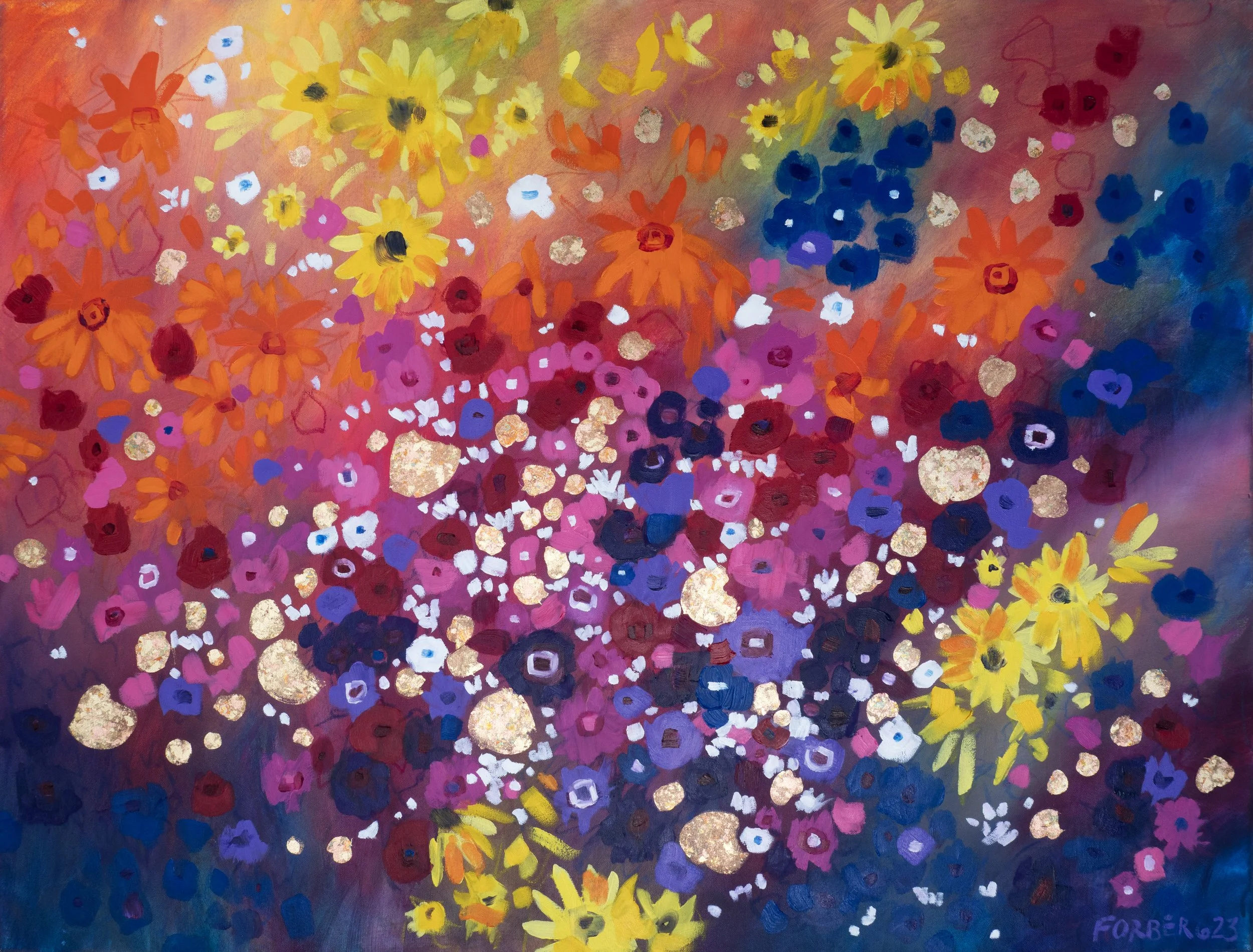 Wildflowers 7, mixed media, 48X36 in. SOLD