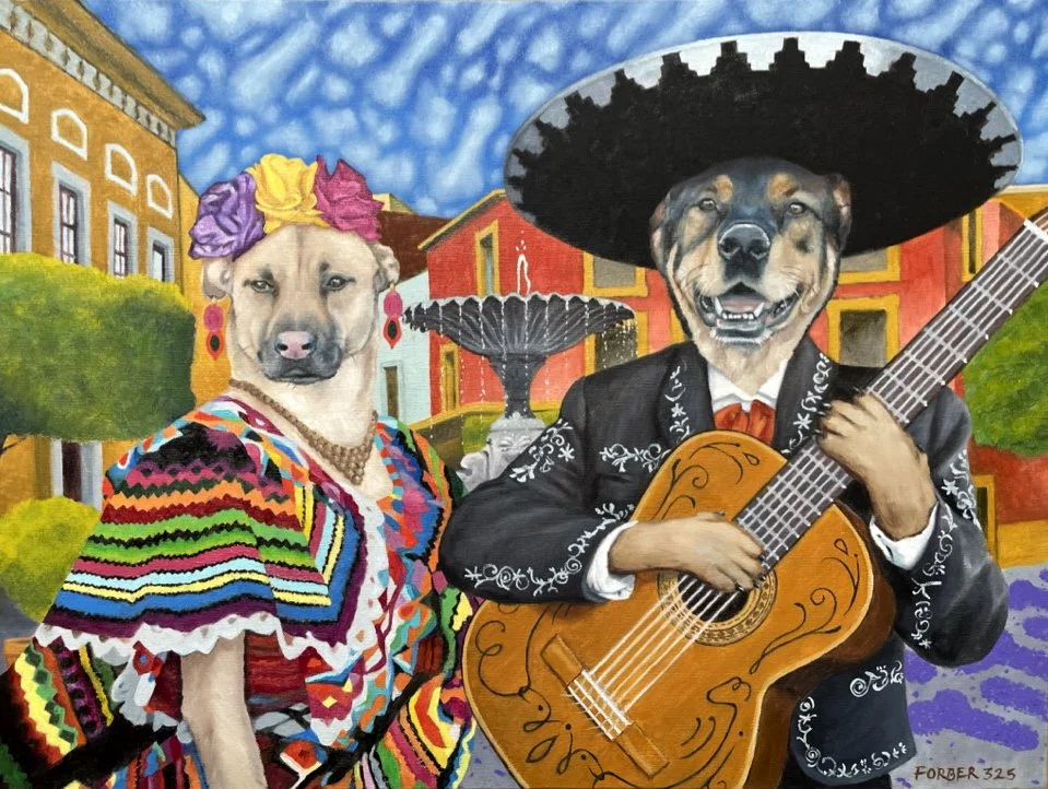 Doggie-achi, oil on canvas, 18x24 in. SOLD