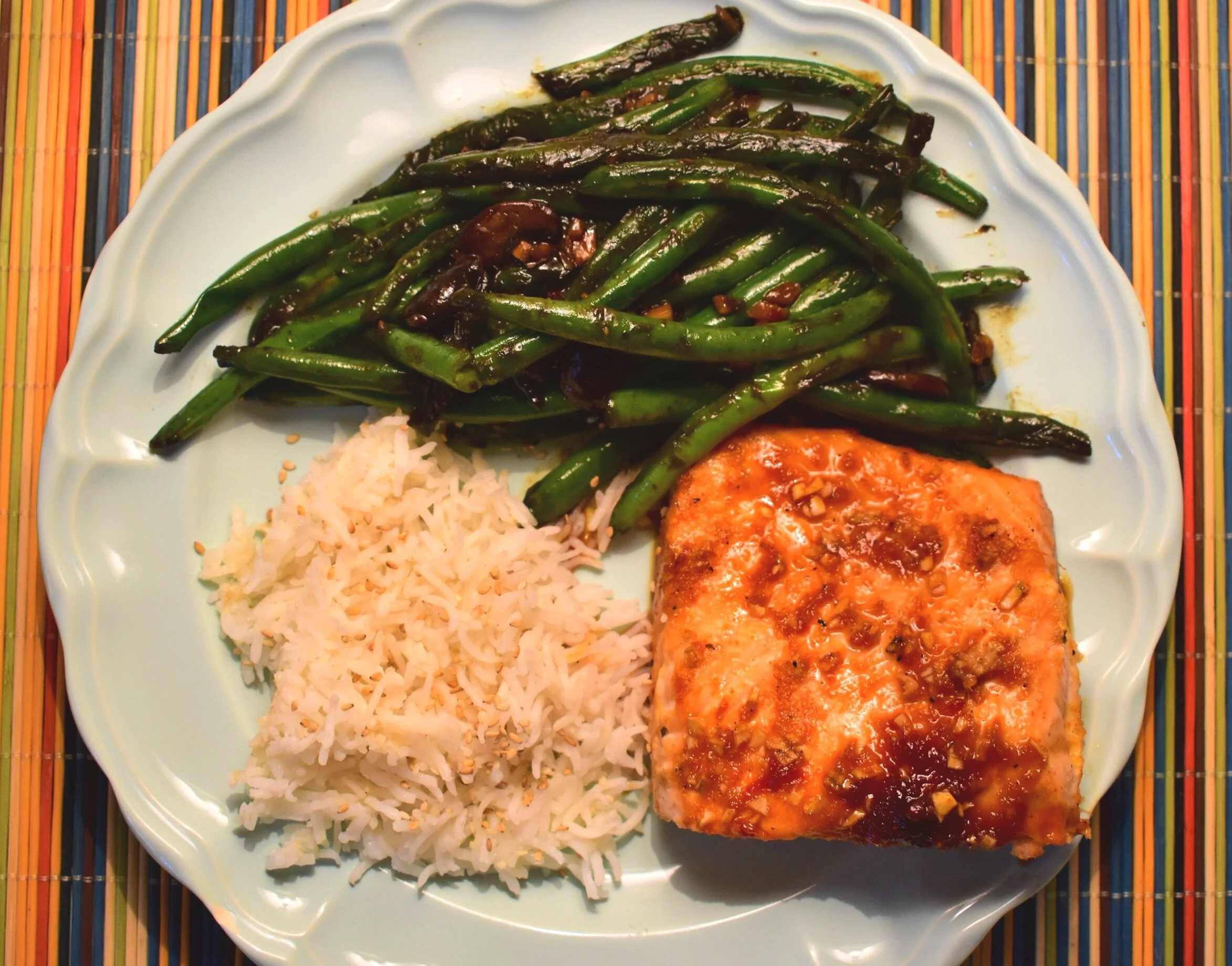 Baked Asian Salmon Foil Packets with Sichuan Green Beans 
