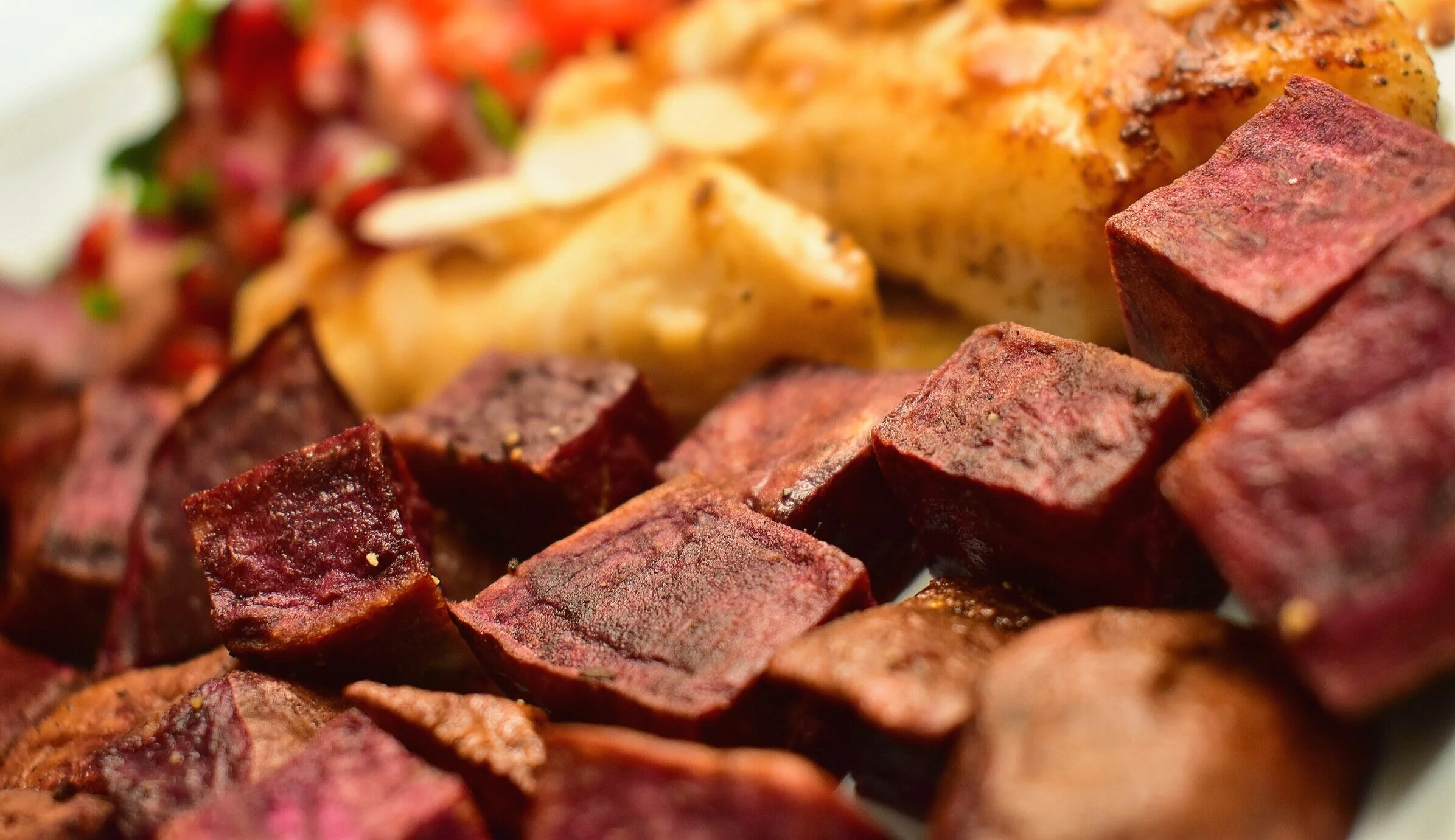 Roasted Purple Sweet Potatoes